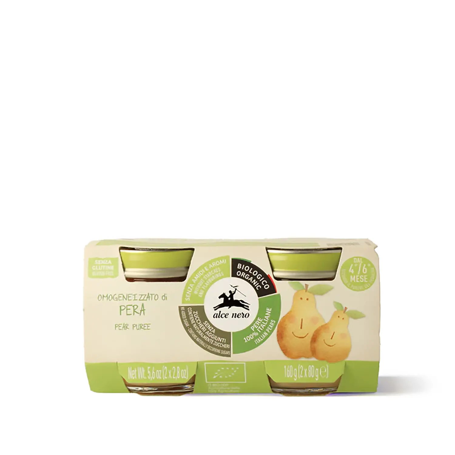 Omogeneizzato Frutta Alce Nero gr.80x2 Pera - omogeneizzati