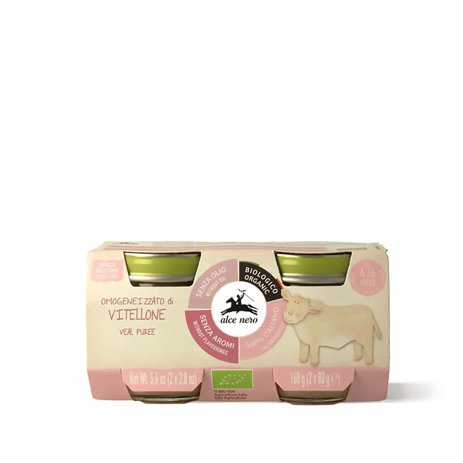 Omogeneizzato Carne Alce Nero gr.80x2 Vitellone - omogeneizzati