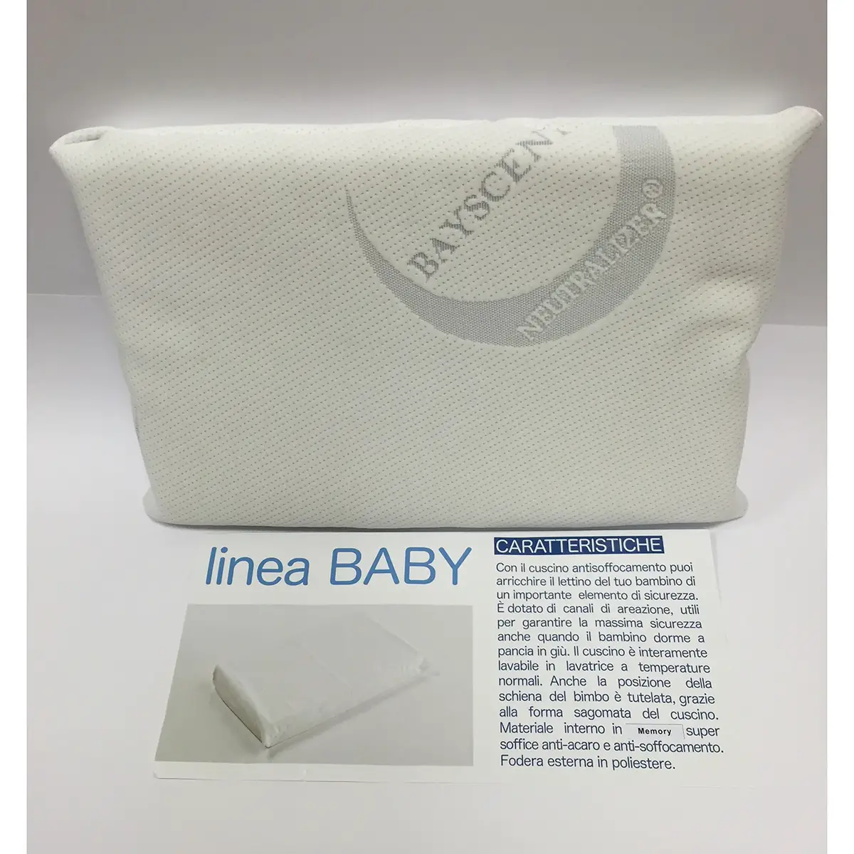 Cuscino Antisoffoco 50x31 cm – Guanciale Traspirante in Memory Foam - Zona Nanna