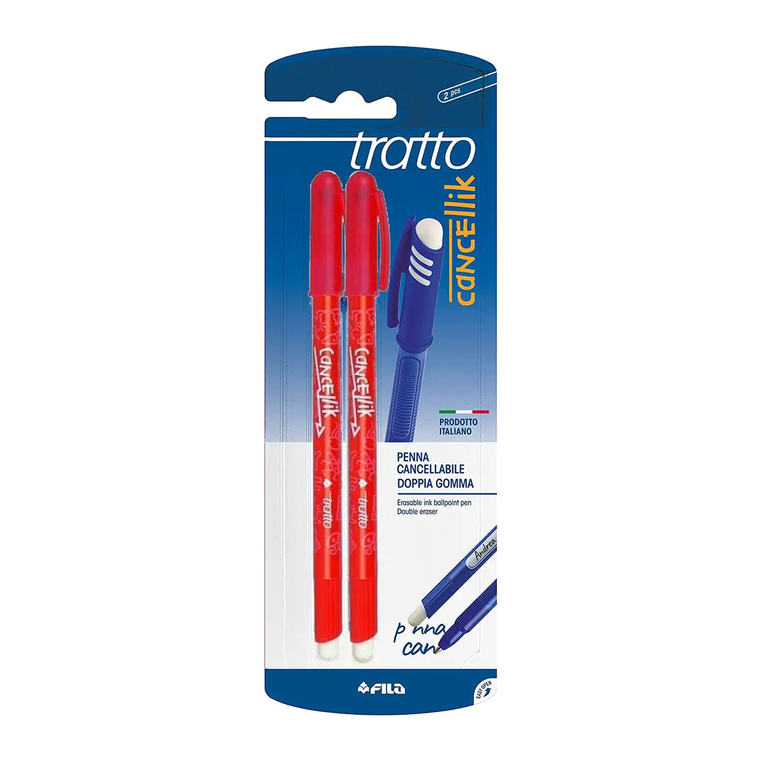 Penna Tratto Cancellik 2 Pezzi Rosso - penne pennarelli ufficio