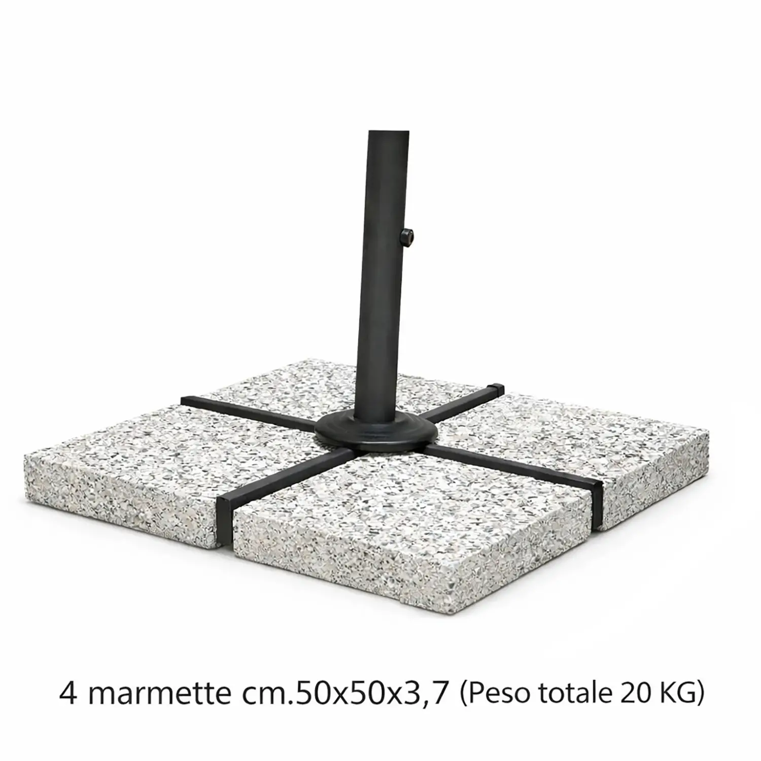 Marmette in Cemento Base Ombrellone cm. 50x50 - Set 4 Pezzi - ombrelloni
