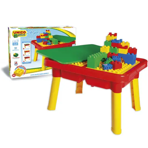 Tavolo Multigioco Unico Plus – Tavolo con Mattoncini Compatibili per Bambini - tavoli gioco