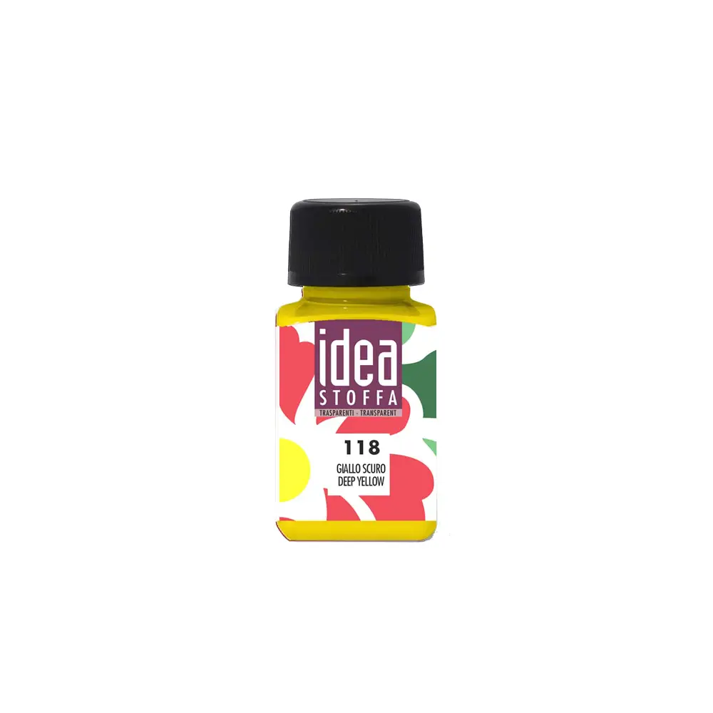 Colori per Stoffa Maimeri Idea Giallo Scuro Trasparente – Flacone 60 ml - Colori per tessuto