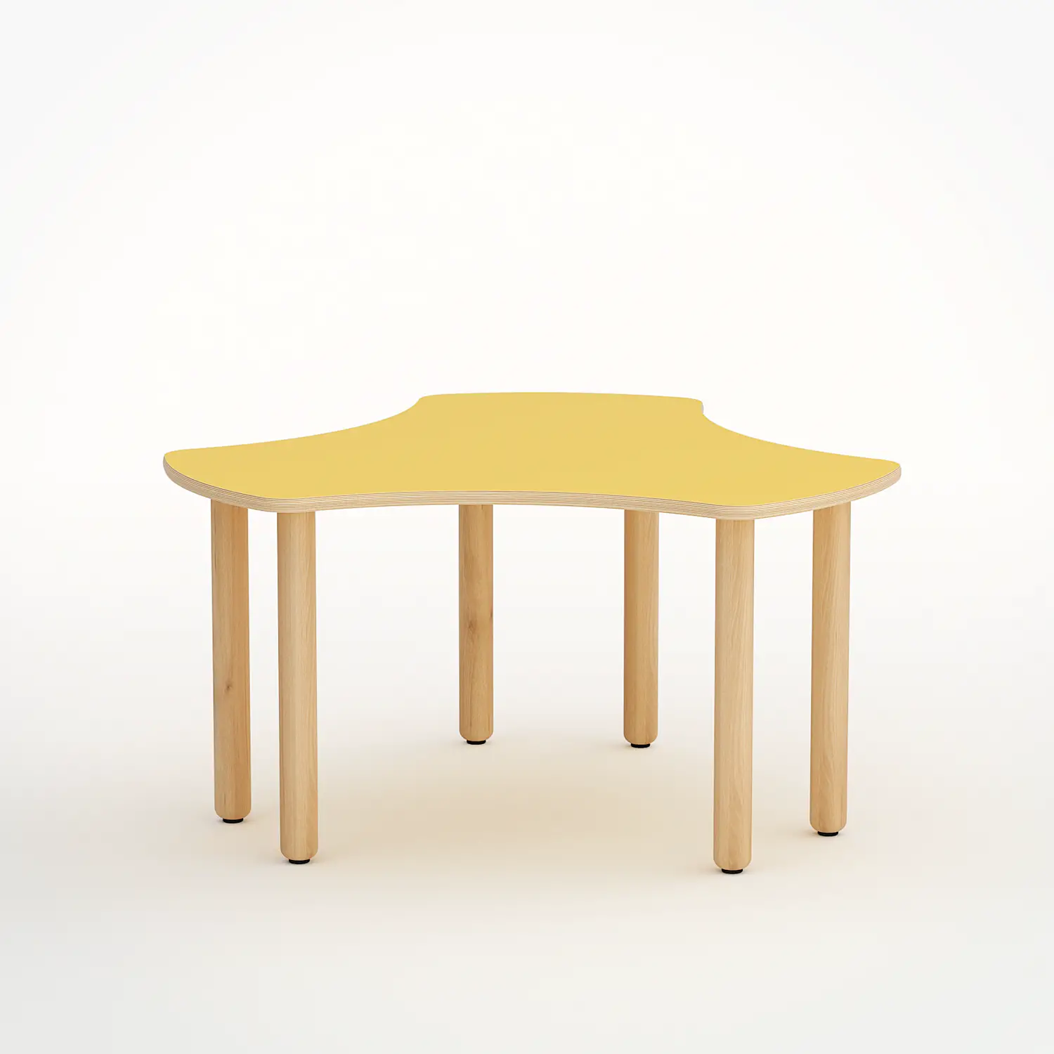 Tavolo Onda Esatondo H 52 Cm - Misura 3 - Giallo Per La Scuola Infanzia - Conforme CAM - Cattedre e tavoli lavoro