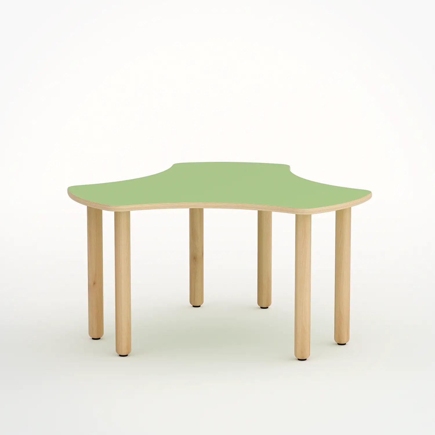 Tavolo Onda Esatondo H 46 Cm - Misura 1 - Verde Per La Scuola Nidi D'infanzia - Conforme CAM - Cattedre e tavoli lavoro