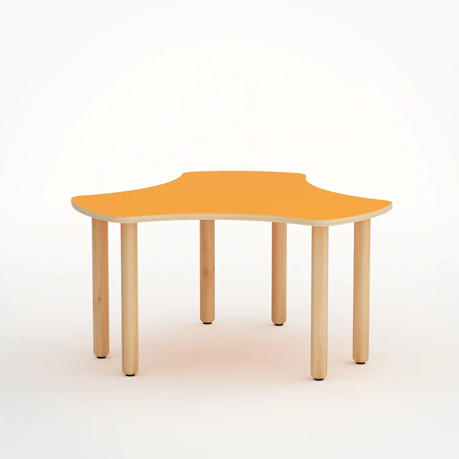 Tavolo Onda Esatondo H 52 Cm - Misura 2 - Arancio - Verde Per La Scuola Infanzia - Conforme CAM - Cattedre e tavoli lavoro