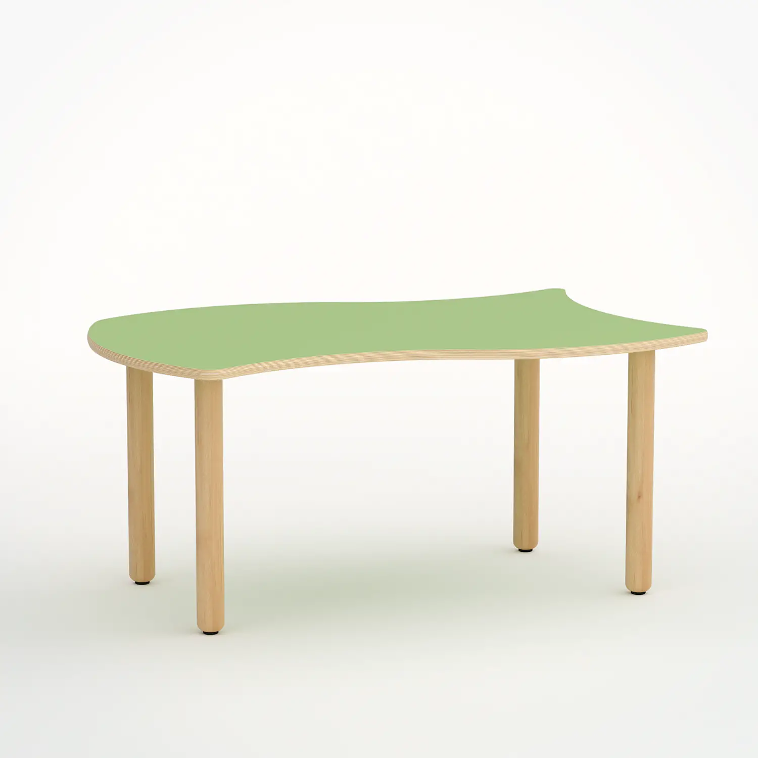 Tavolo Onda Verso H 55 Cm - Misura 3 - Verde Per Scuola Primaria - Conforme CAM - Cattedre e tavoli lavoro