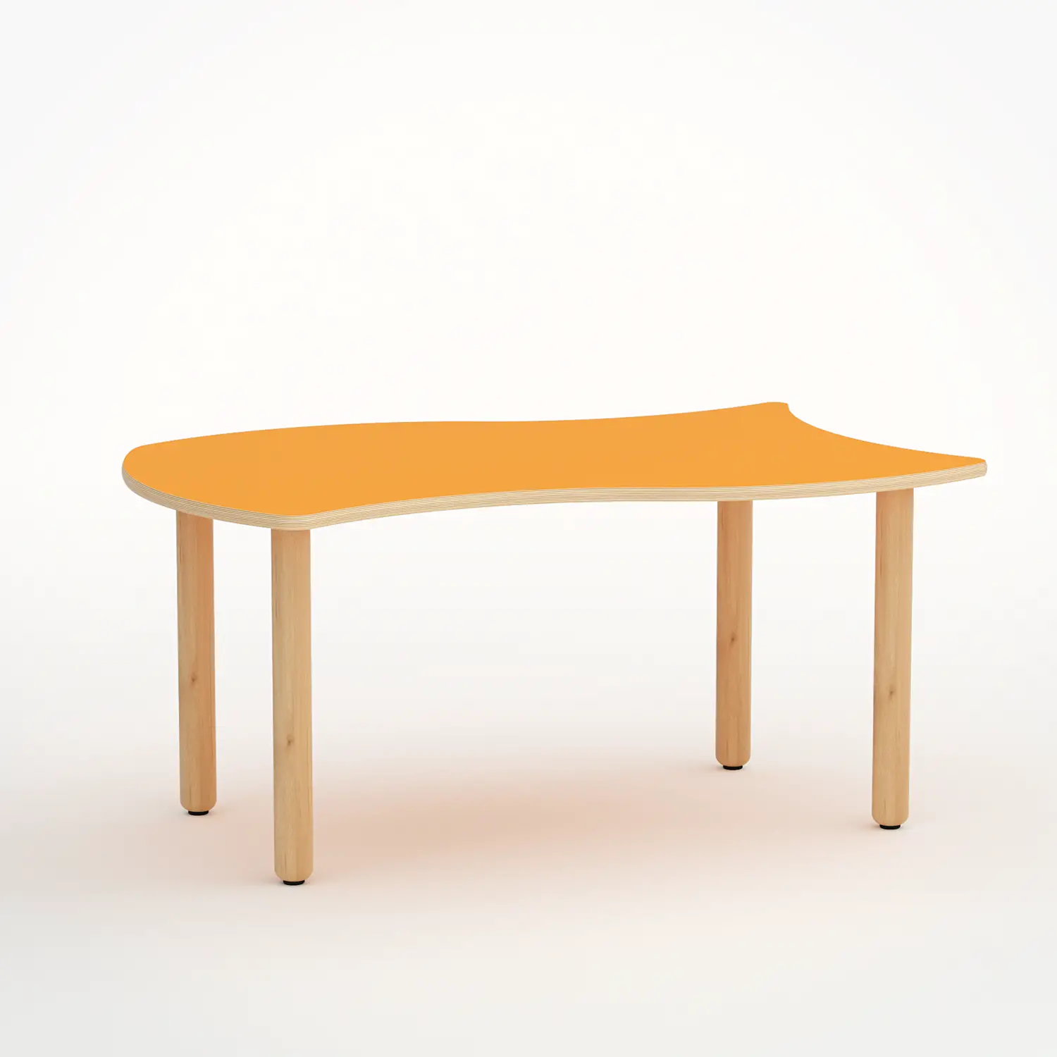 Tavolo Onda Verso H 55 Cm - Misura 3 - Arancio Per Scuola Primaria - Conforme CAM - Cattedre e tavoli lavoro