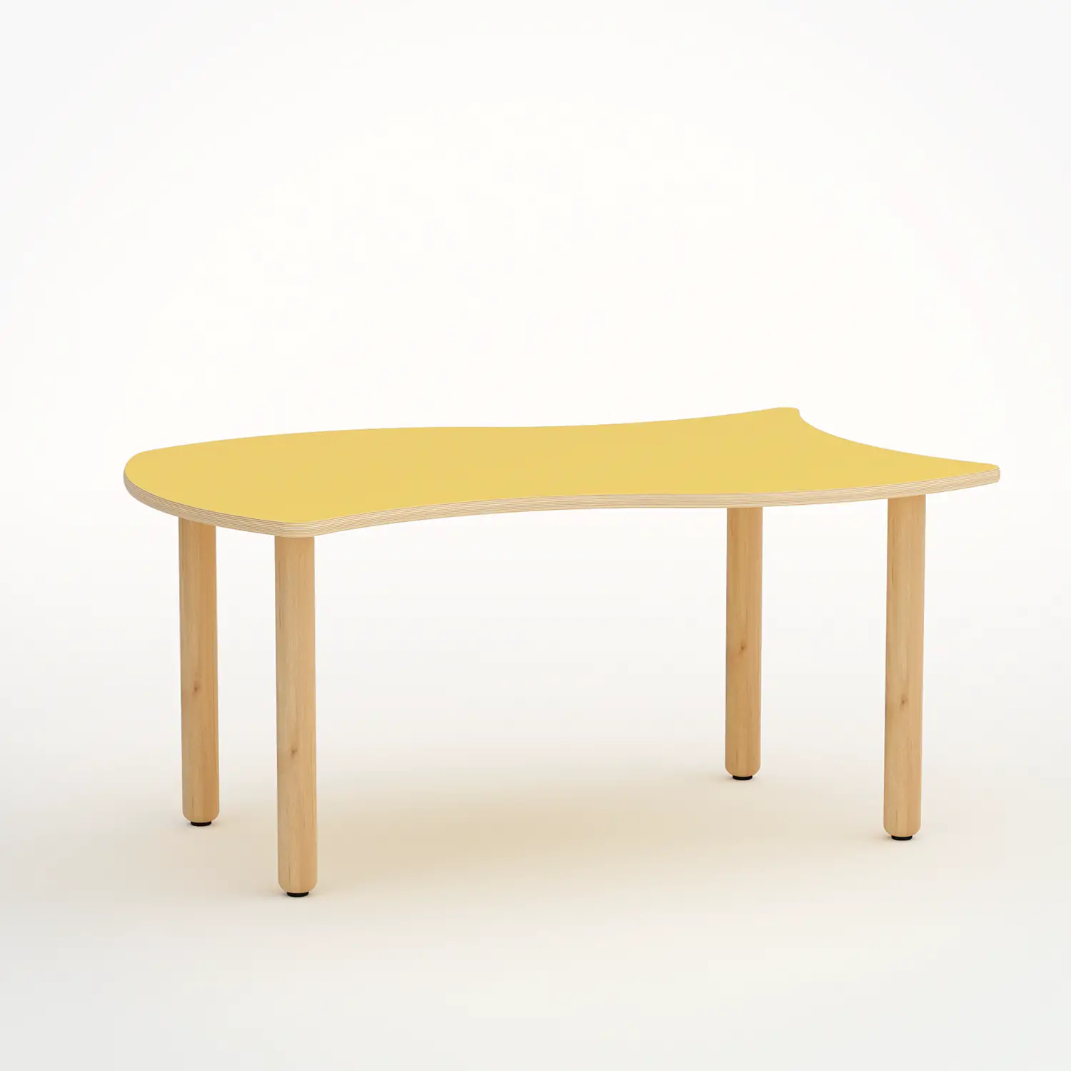 Tavolo Onda Verso H 52 Cm - Misura 2 - Giallo Per La Scuola D'infanzia - Conforme CAM - Cattedre e tavoli lavoro