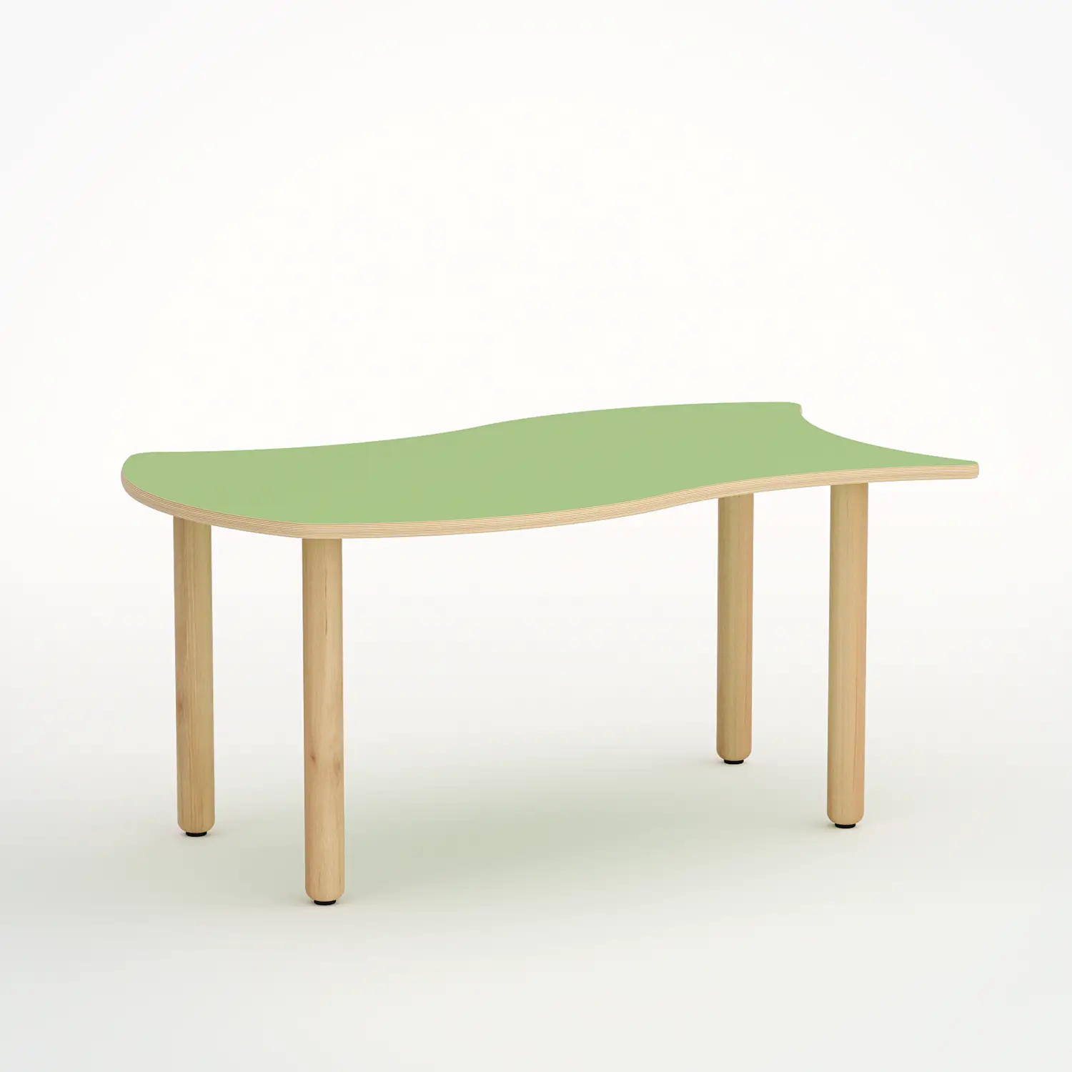 Tavolo Onda Reverso - Misura 3 - Verde Per Scuola Primaria - Conforme CAM - Cattedre e tavoli lavoro