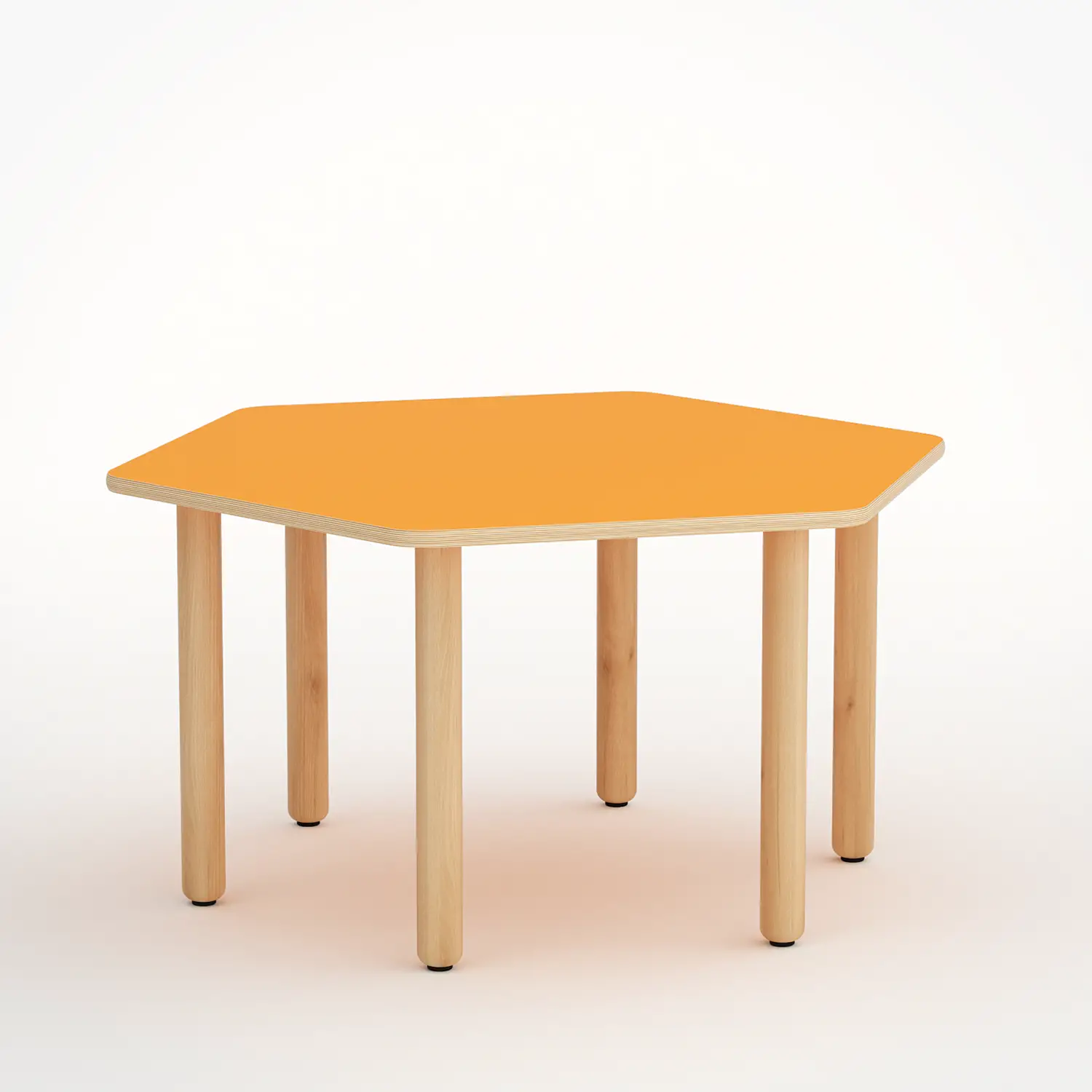 Tavolo Forma Esagonale H 55 Cm - Misura 3 - Arancio Per Scuola Primaria - Conforme CAM - Cattedre e tavoli lavoro