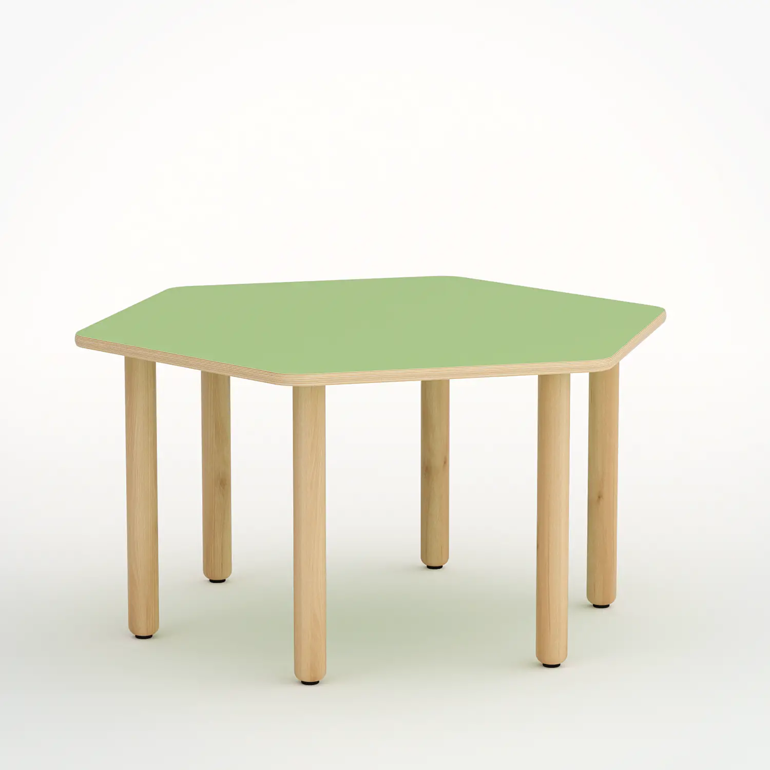 Tavolo Forma Esagonale H 52 Cm - Misura 2 - Verde Per Scuola Dell'infanzia - Conforme CAM - Cattedre e tavoli lavoro
