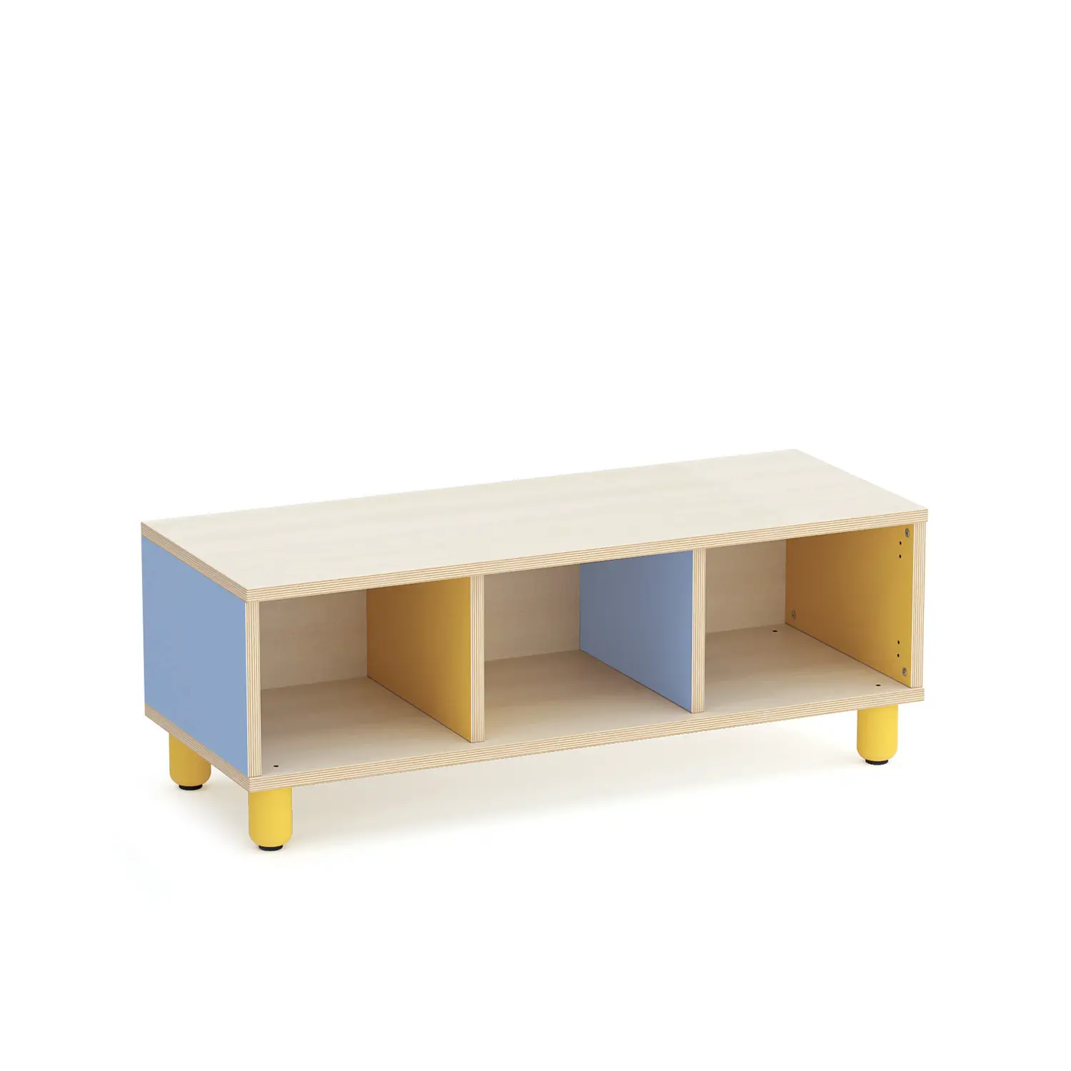 Mobile Scuola Infanzia Onda a 3 Caselle Altezza 35 cm. Conforme CAM - Arredo Nido e Infanzia