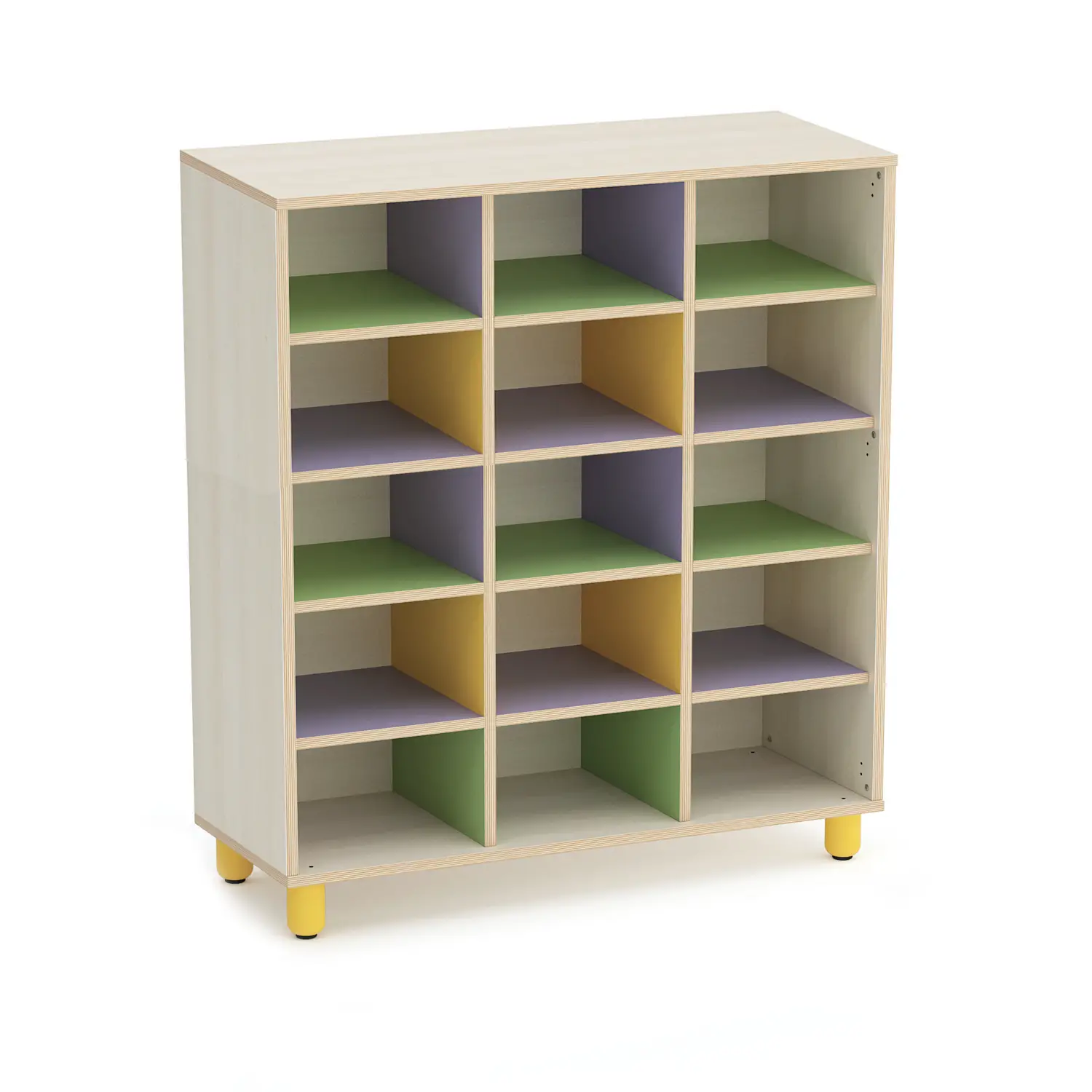 Mobile Scuola Infanzia Onda a 15 Caselle Altezza 105 cm. - Conforme CAM - Arredo Nido e Infanzia