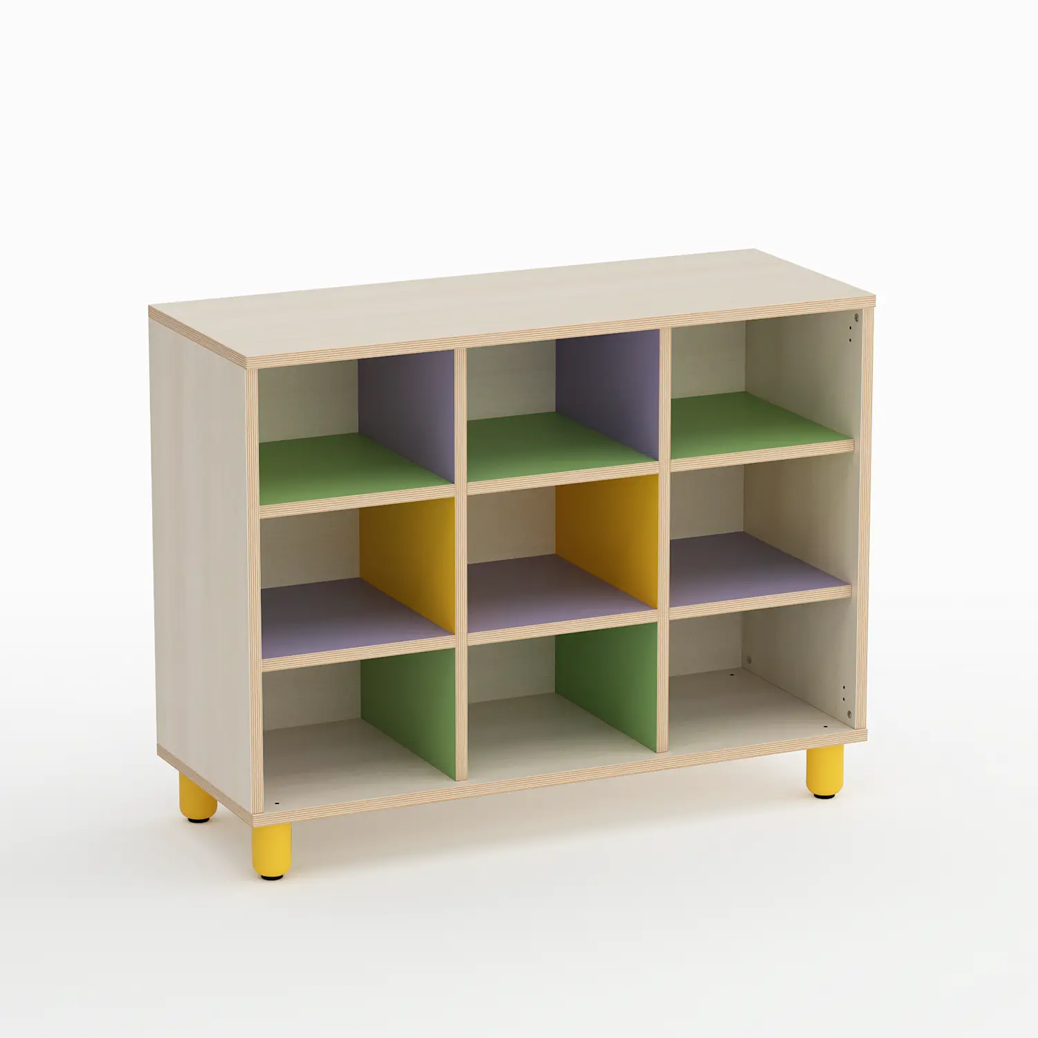 Mobile Scuola Infanzia Onda a 9 Caselle Altezza 80 cm. conforme CAM - Arredo Nido e Infanzia