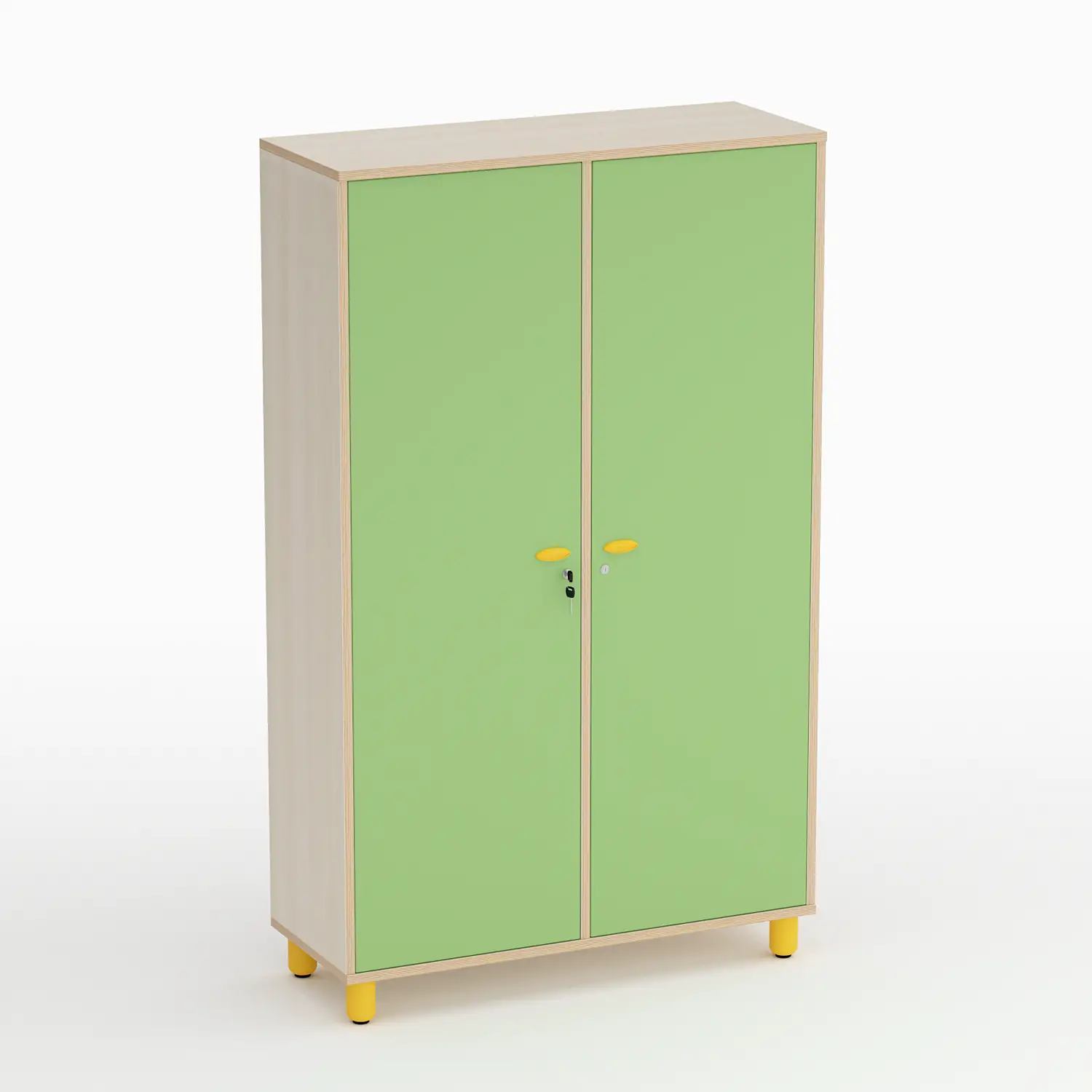Mobile Scuola Infanzia Onda a 2 Ante Altezza 174 cm. Verde - Conforme CAM - Arredo Nido e Infanzia