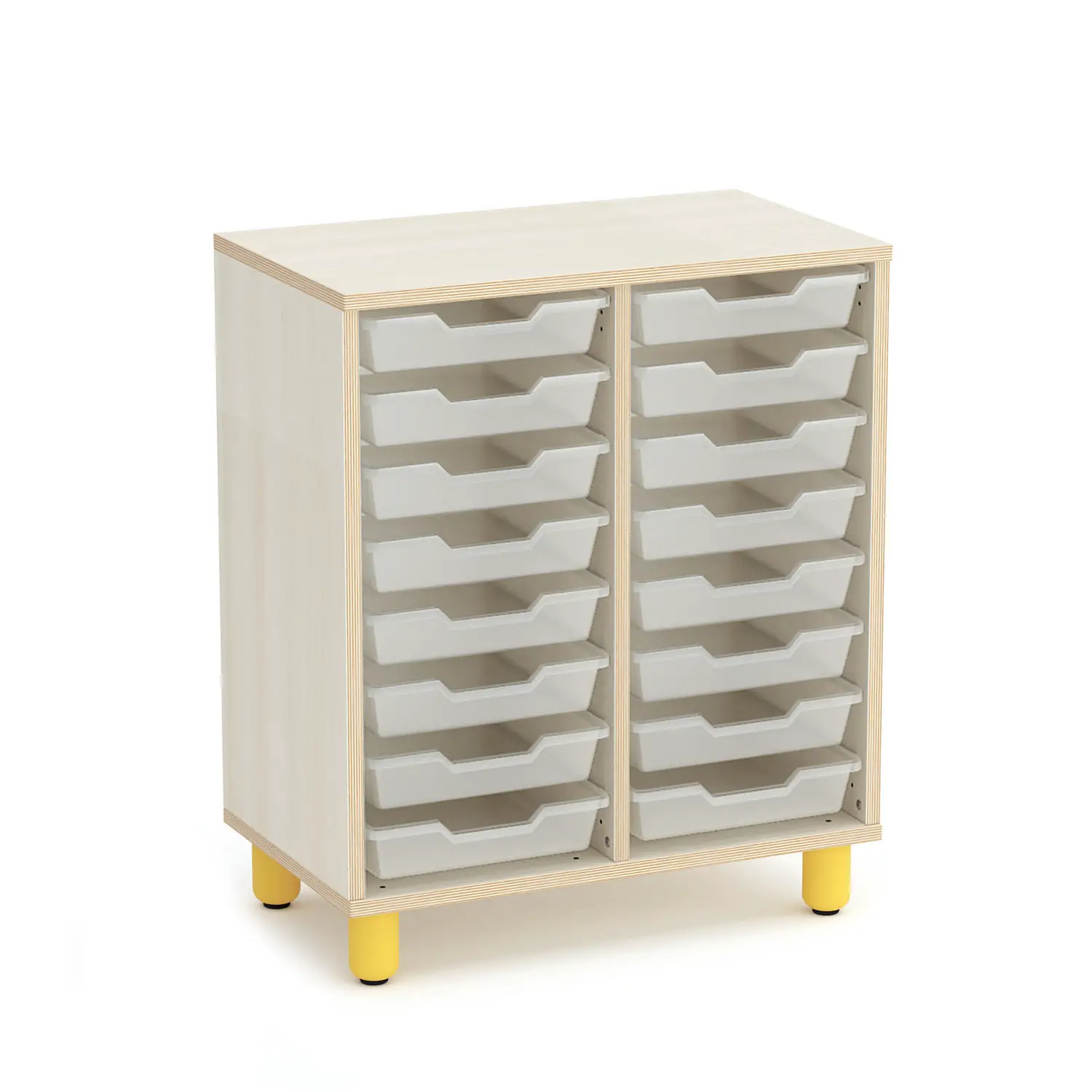 Mobile Scuola Infanzia Onda 16 Cassetti Piccoli - Conforme CAM - Arredo Nido e Infanzia