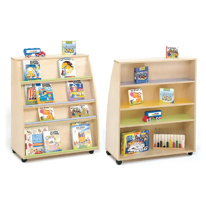 Libreria Onda con Mensole Doppia Faccia su Ruote - Conforme CAM - Librerie e zone lettura