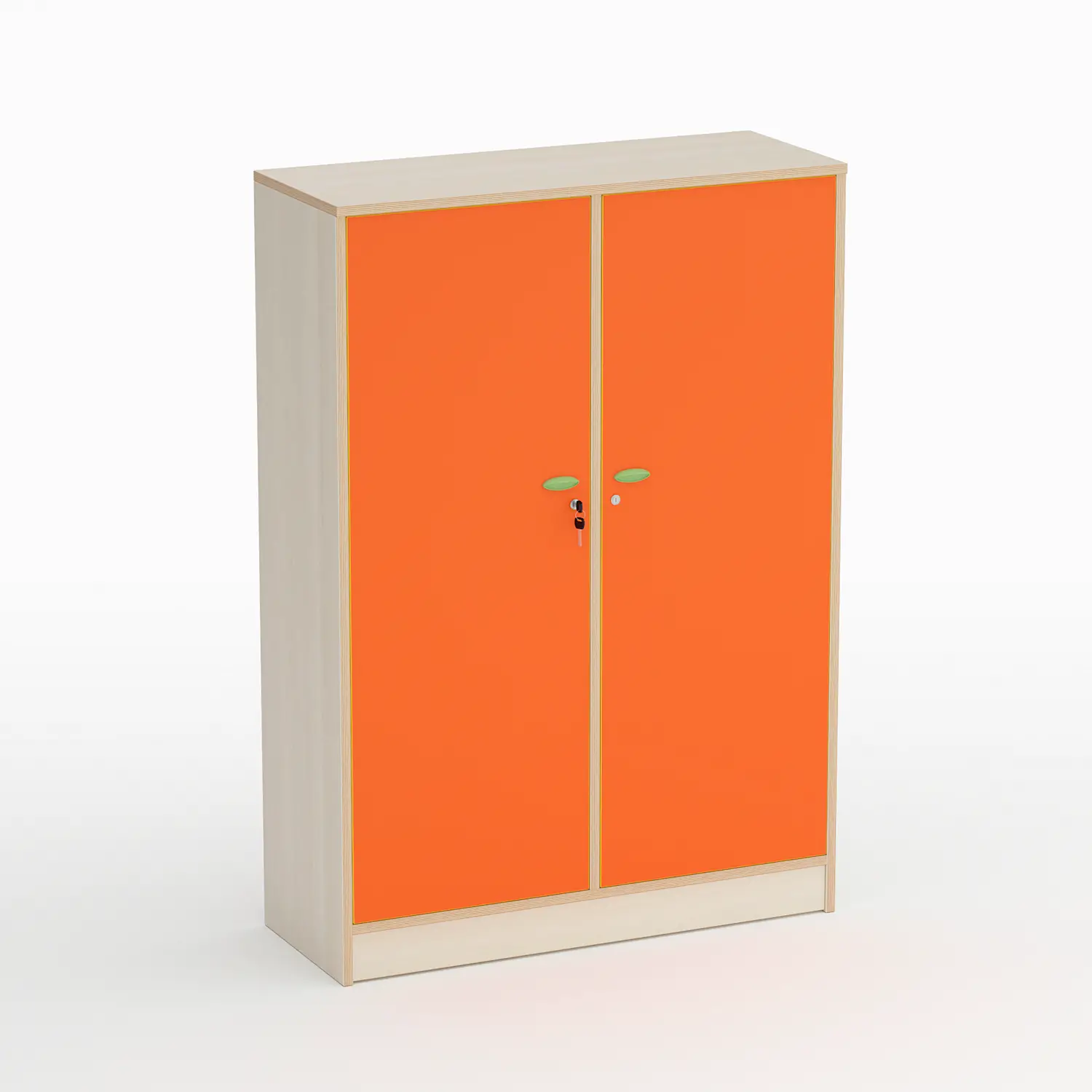 Mobile Scuola Infanzia Forma con Ante e Appendiabiti Arancio - Conforme CAM - Arredo Nido e Infanzia