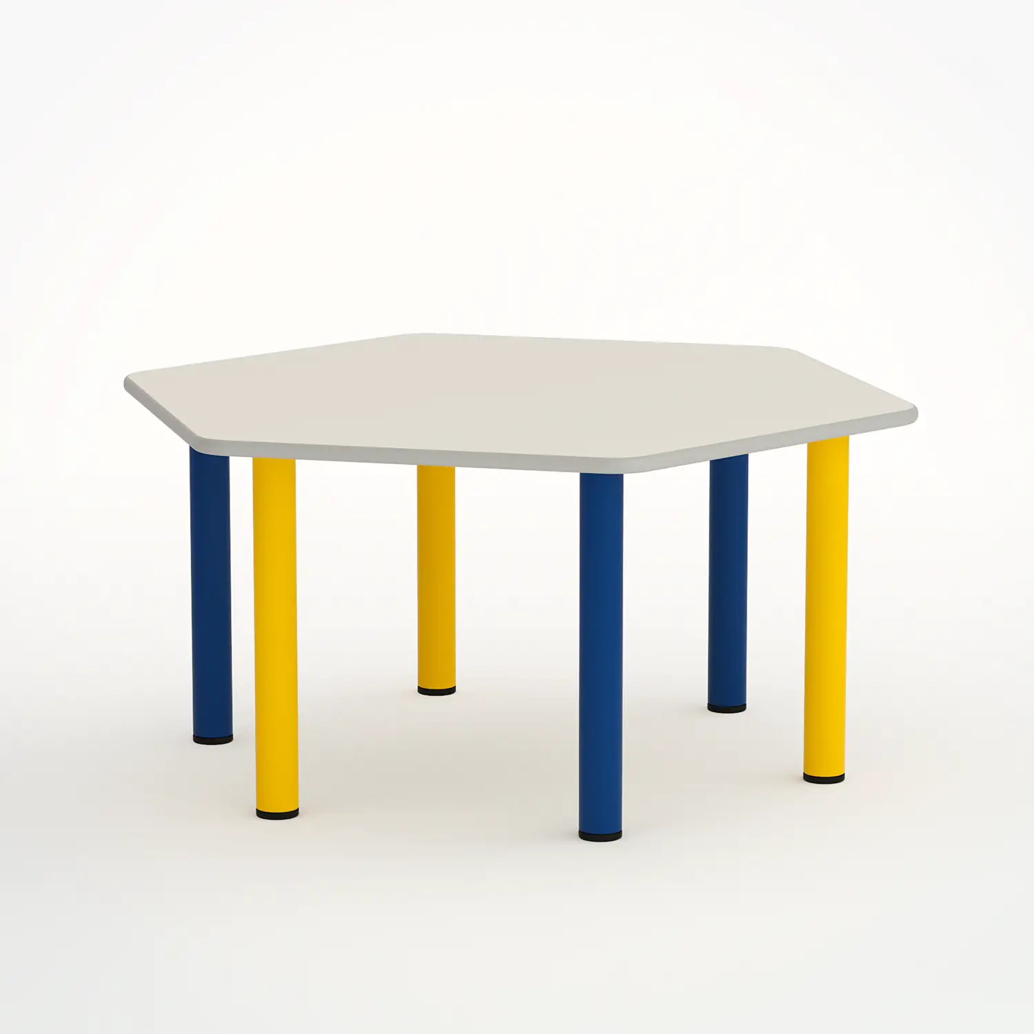 Tavolo Scuola Infanzia Color Esagonale Misura 2 Gambe 4 Colori - Cattedre e tavoli lavoro