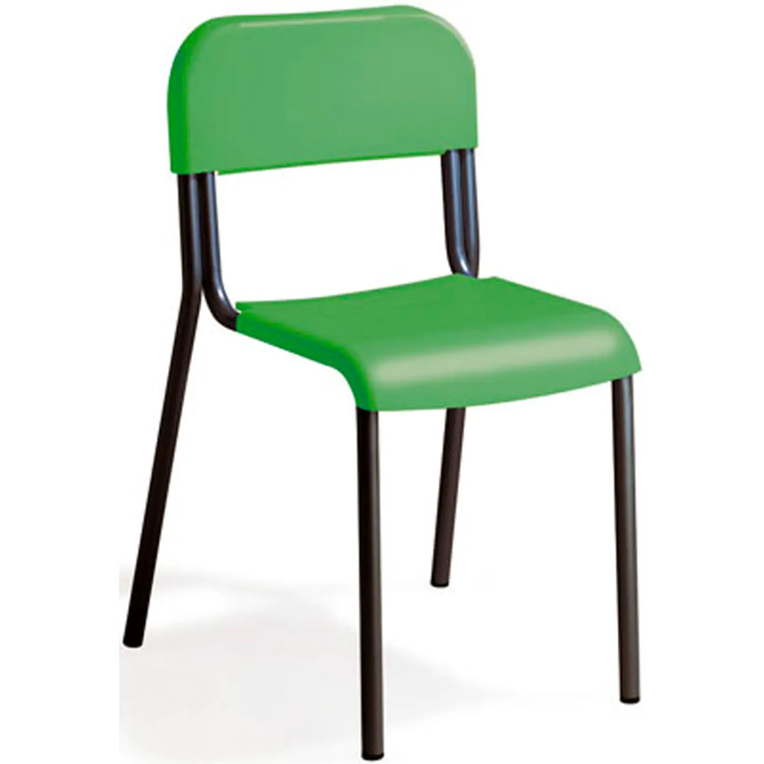 Sedia Impilabile Sara - Verde con Struttura Nera - Misura 4 - Sedie in plastica