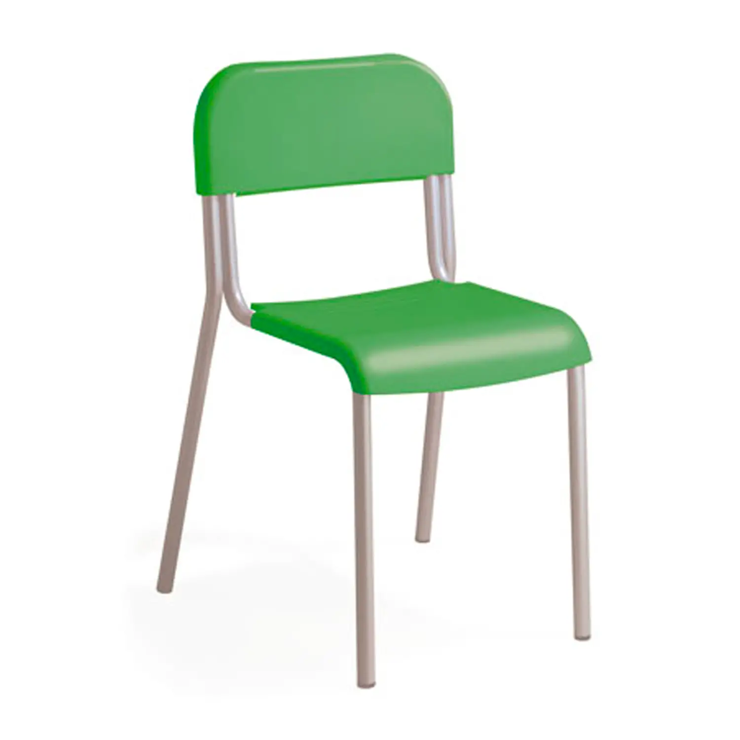 Sedia Impilabile Sara, Struttura Grigia, Seduta H 46 Cm. Verde Per Ambienti Scolastici - Sedie in plastica