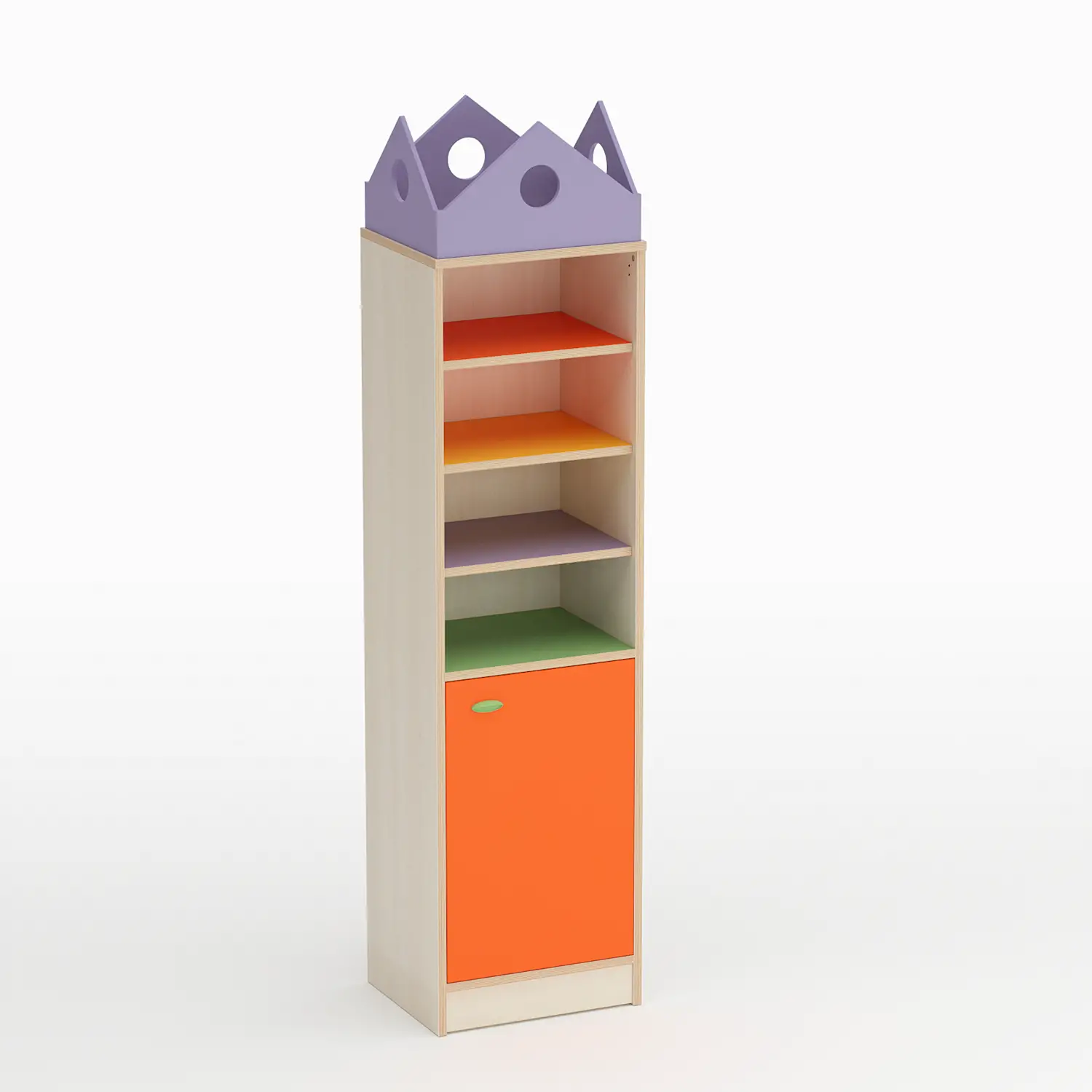 Mobile Scuola Infanzia Forma Colonna con Anta Apertura a Destra Arancio - Conforme CAM - Arredo Nido e Infanzia