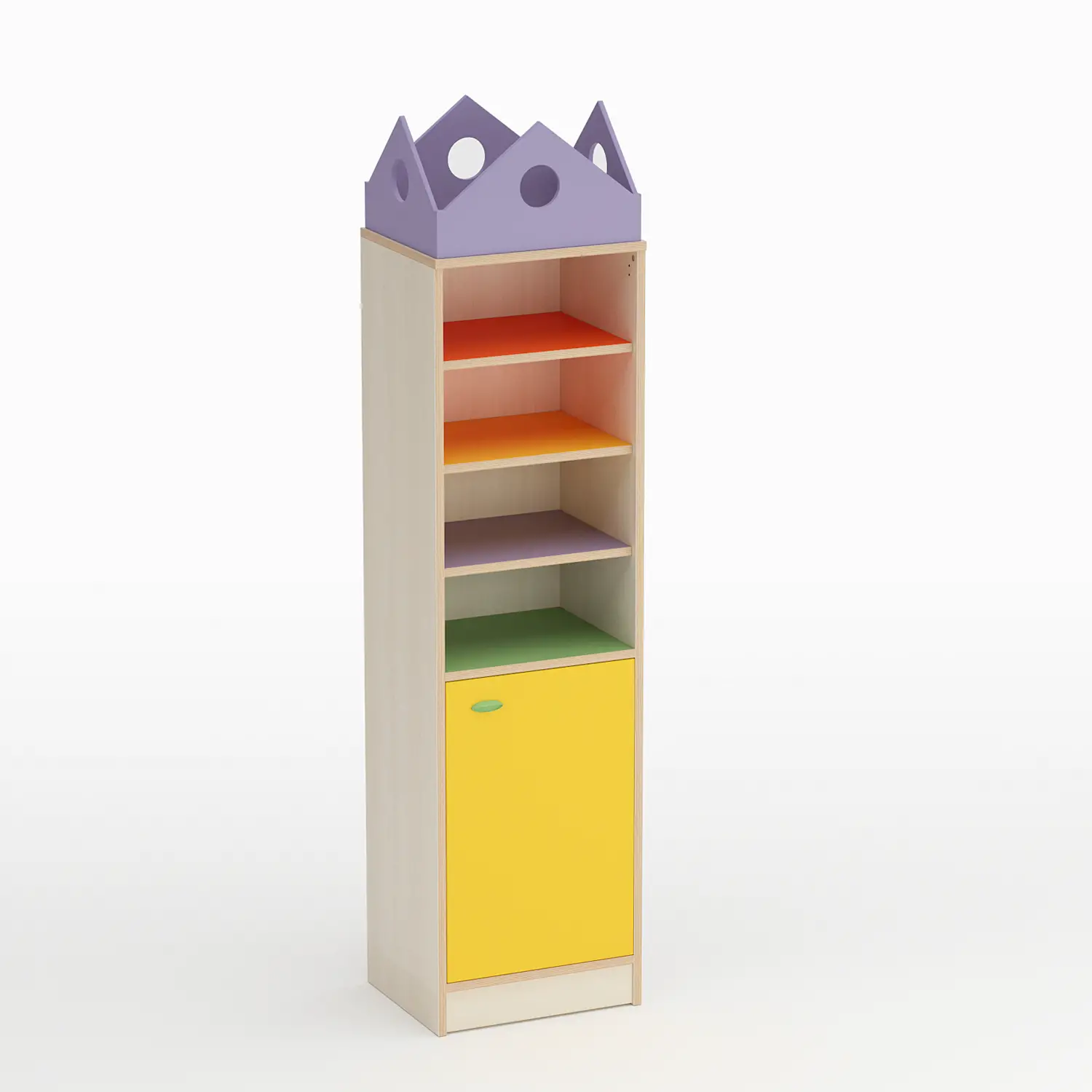 Mobile Scuola Infanzia Forma Colonna con Anta Apertura a Sinistra Giallo - Conforme CAM - Arredo Nido e Infanzia