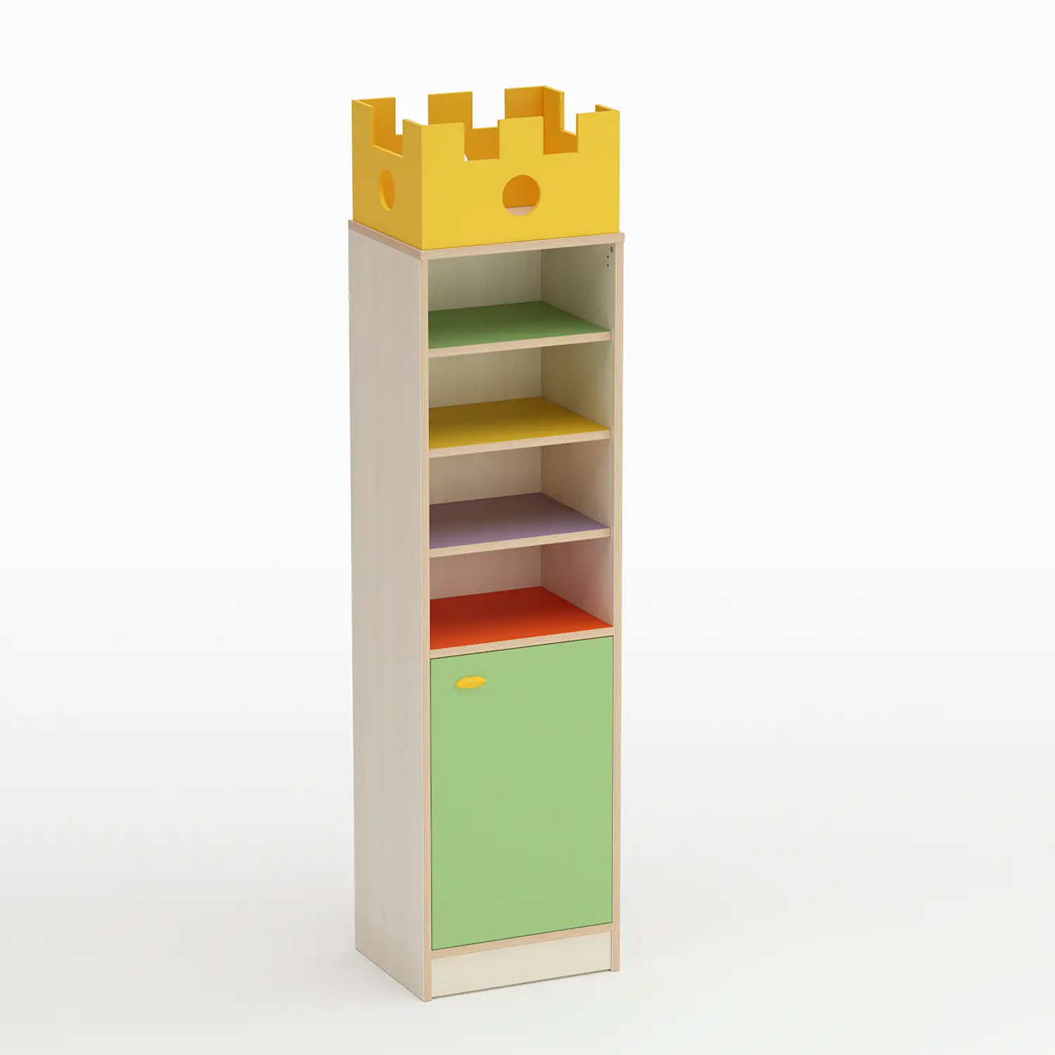 Mobile Scuola Infanzia Forma Colonna con Anta Apertura a Sinistra Verde - Conforme CAM - Arredo Nido e Infanzia