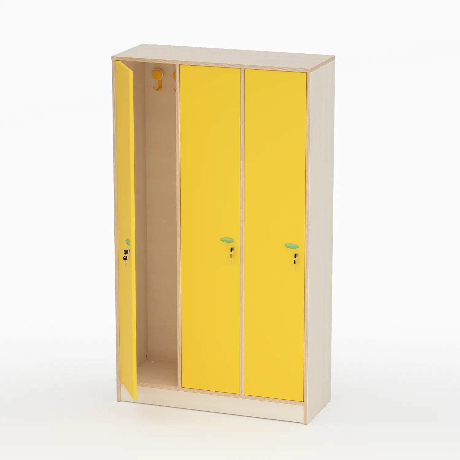 Mobile Scuola Spogliatoio Insegnante Forma Ante Giallo - Conforme CAM - Arredo Nido e Infanzia