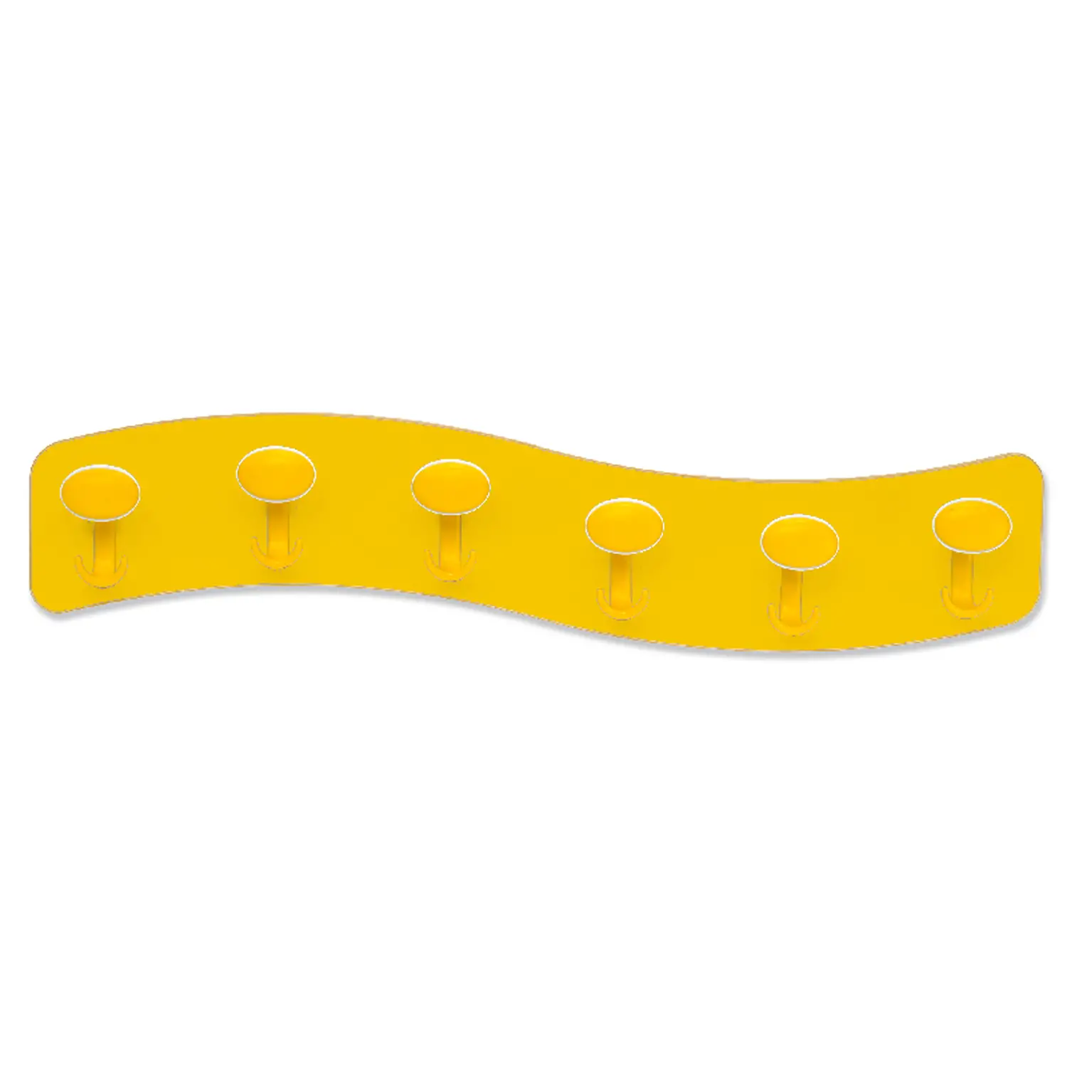 Attaccapanni Scuola Onda 6 Posti Giallo – Appendiabiti da Parete - Accoglienza