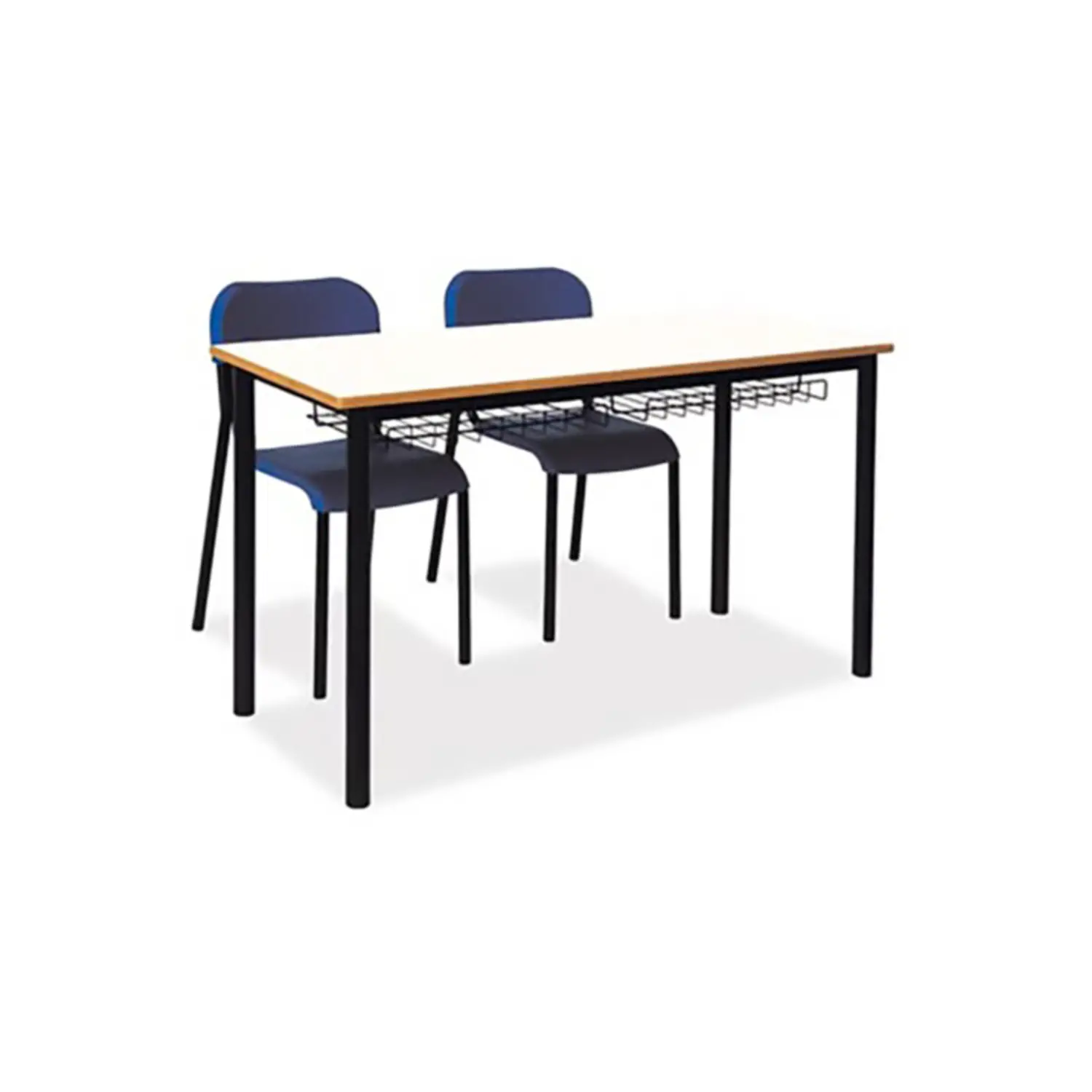 Banco Biposto 600 - Sottopiano In Griglia H 58 Cm. Per Ambienti Scolastici - Conforme CAM - Arredo scuola dell'obbligo