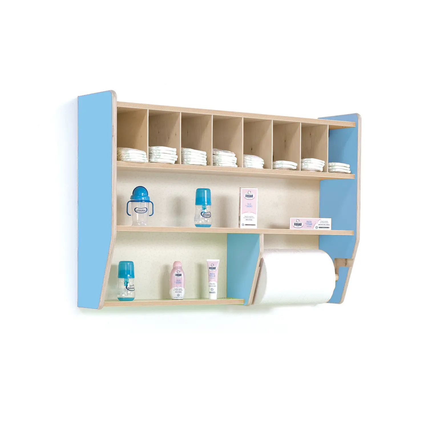 Pensile Porta Pannolini Top Forma con Porta Rotoli - Conforme CAM - Zona cambio e bagno