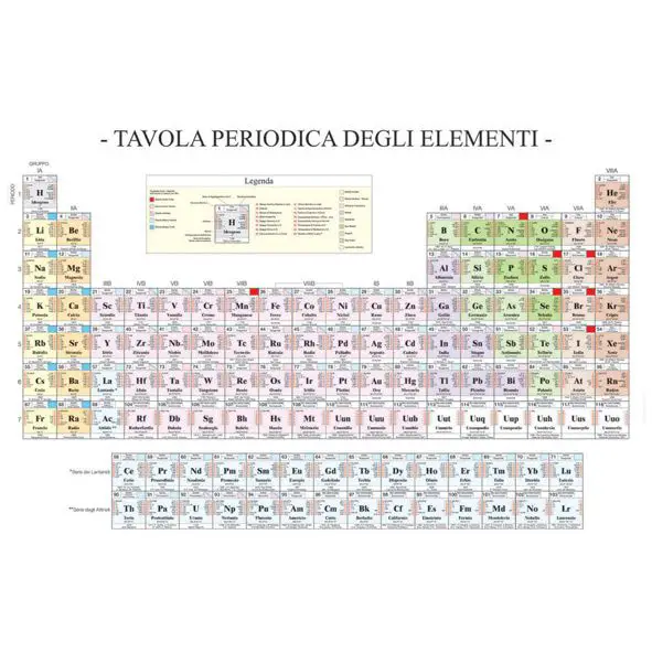 Tavola Periodica degli Elementi Aggiornata – Poster Didattico Scientifico 97x70 cm - II corpo umano