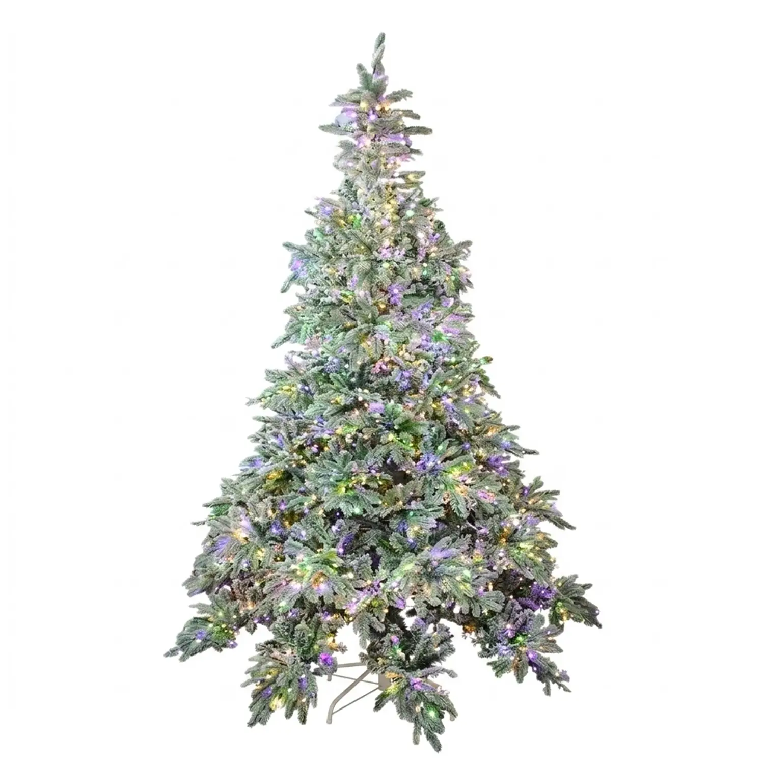Albero di Natale Andorra Frosted Prelit – 250 cm Poly con 2400 LED Multicolore - alberi