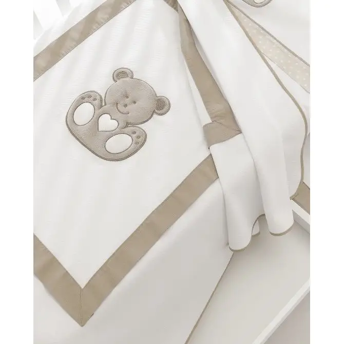 Erbesi Coperta Letto Piquet Bianco Tortora – Collezione Charly - lenzuolini