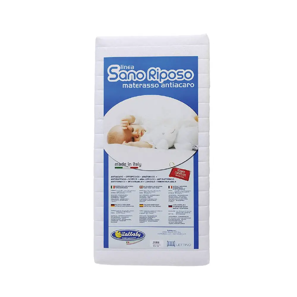 Materasso Sano Riposo 125x60x12 cm – Ortopedico e Antiacaro - Zona Nanna