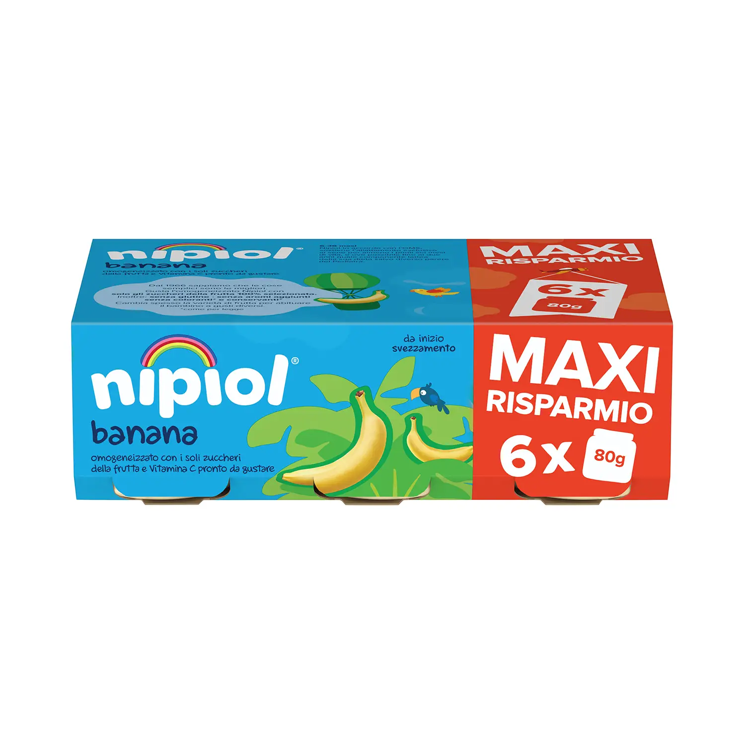 Omogeneizzato Frutta Banana Nipiol – 6 x 80 g - omogeneizzati