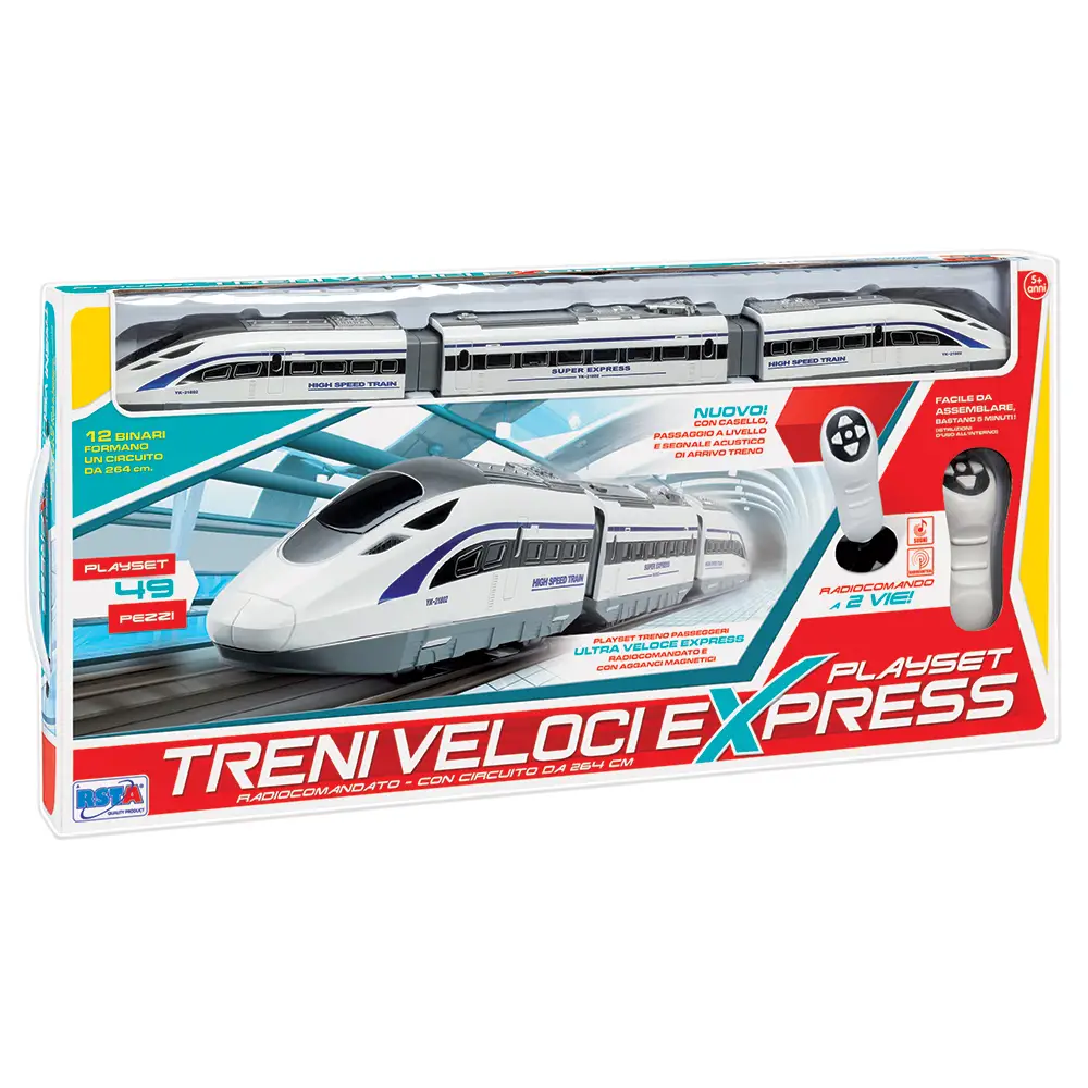 Playset Treni Veloci Express con Radiocomando - Veicoli, garage e piste