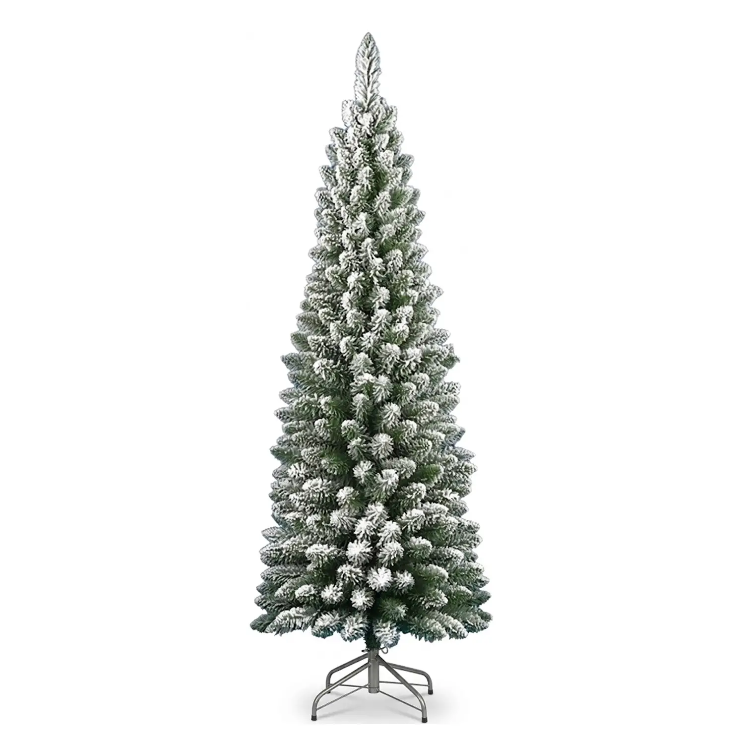 Albero di Natale Silvestre Floccato 210 cm – Slim, Folto e Realistico - alberi