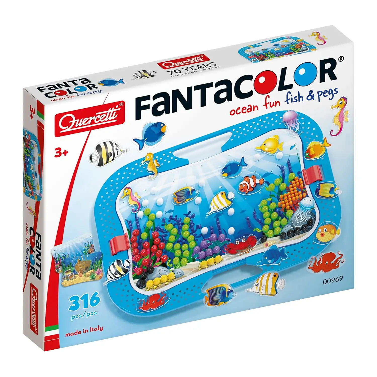 Ocean Fun Fish & Pegs - Kids' Mosaic Kits STEAM Toy - Mosaici, forme e colori