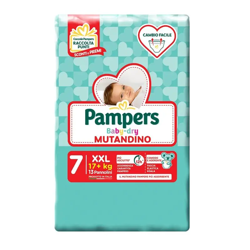 Pampers Baby-Dry Pannolino Mutandino 7^ +17 XXL - pannolini e salviettine