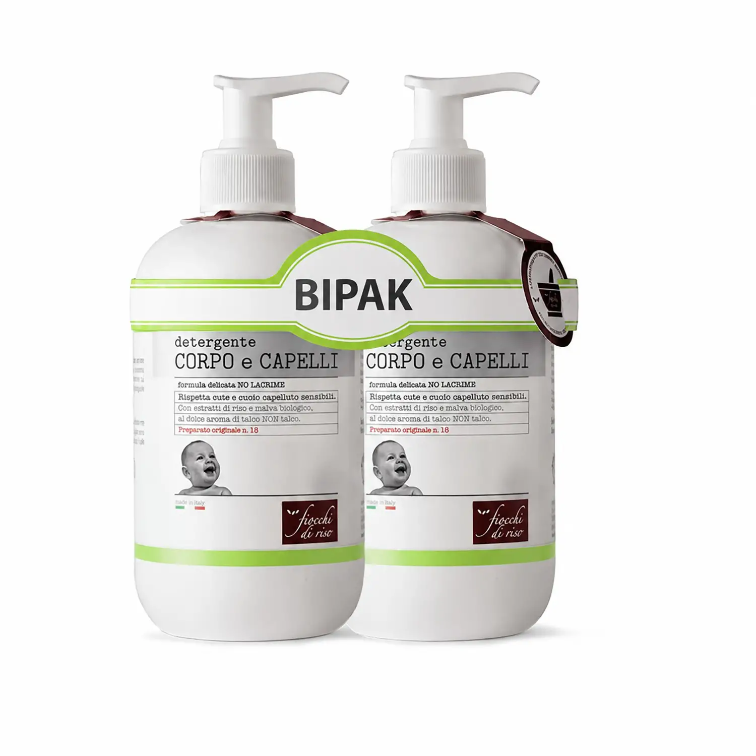 Fiocchi di Riso Detergente Corpo e Capelli Bipack 2x400 ml – Delicato e Naturale - cosmesi e igiene