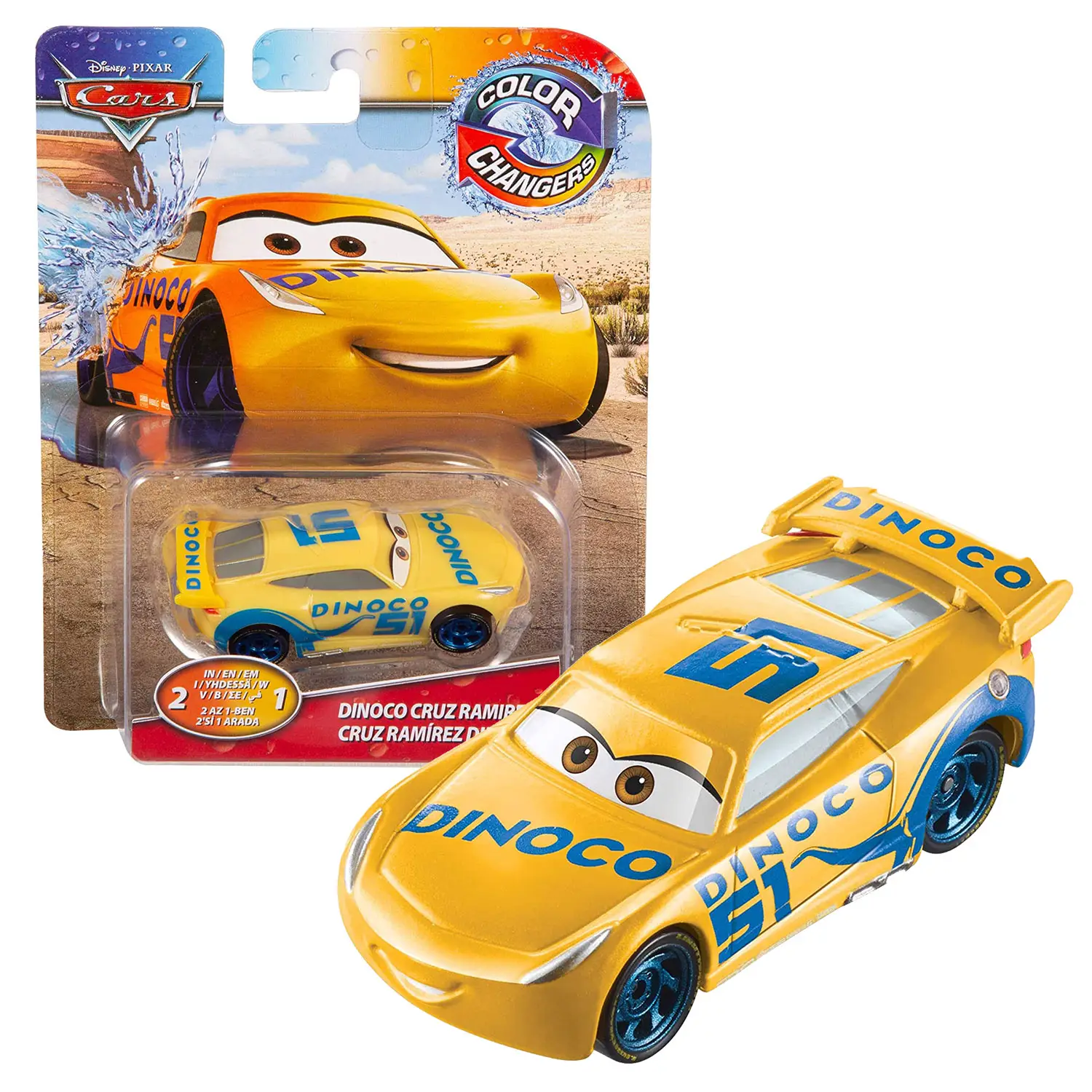CARS CAMBIA COLORE Dinoco Cruz Ramirez GNY97 - modellini