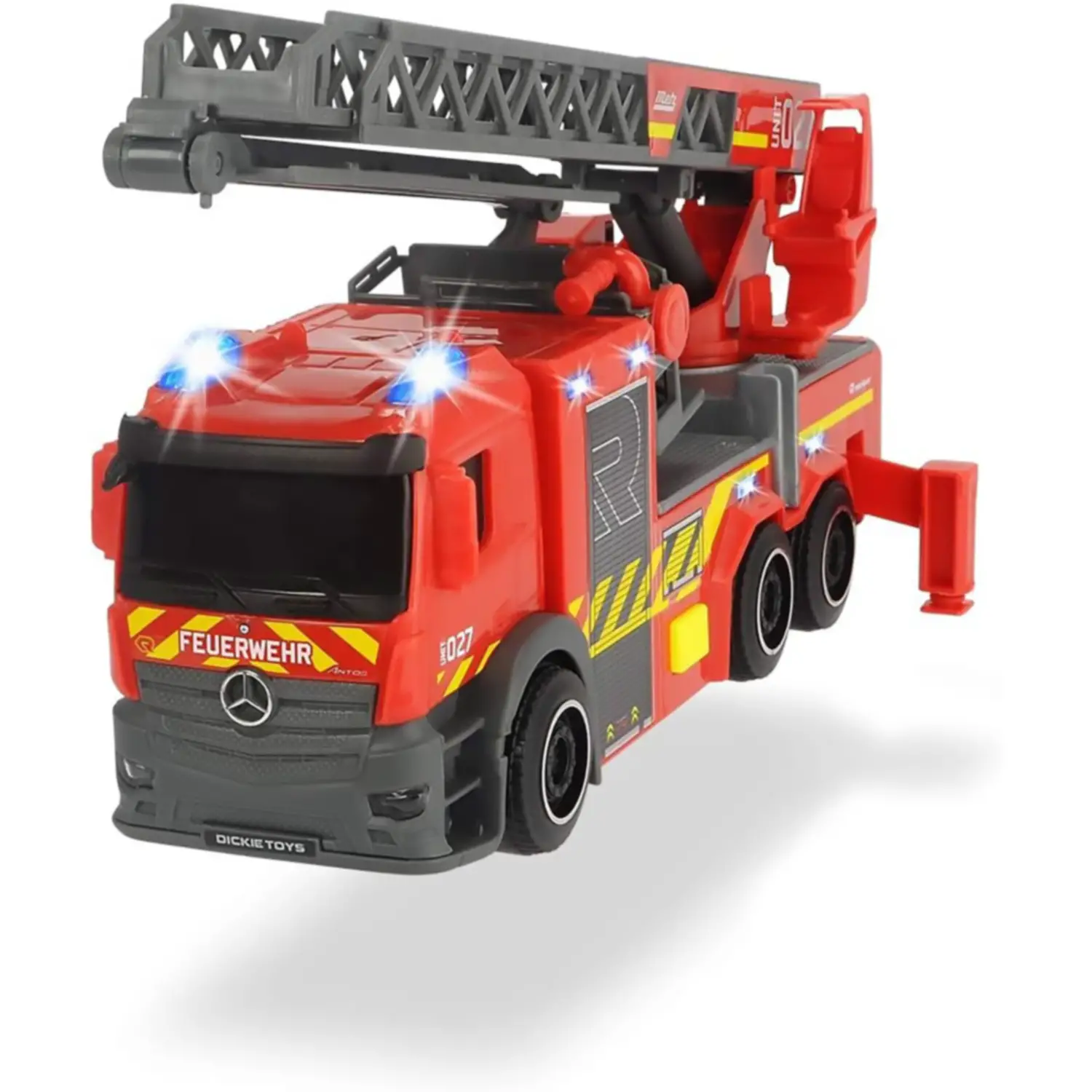 Dickie Toys SOS Fire Ladder 23 cm – Camion dei Pompieri con Luci e Suoni - modellini