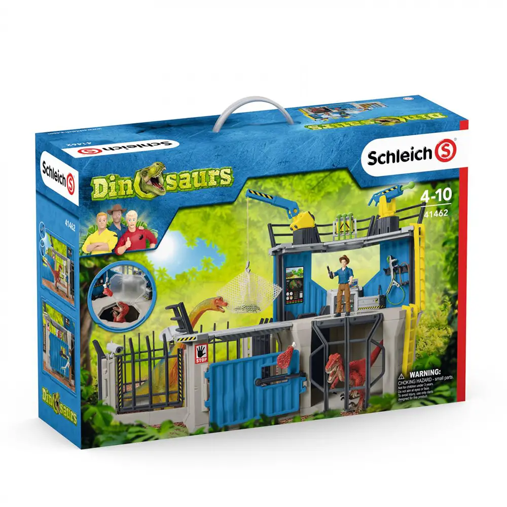 Schleich Stazione di Ricerca Dinosauri – Set Gioco Educativo Dinosaurs - Animali