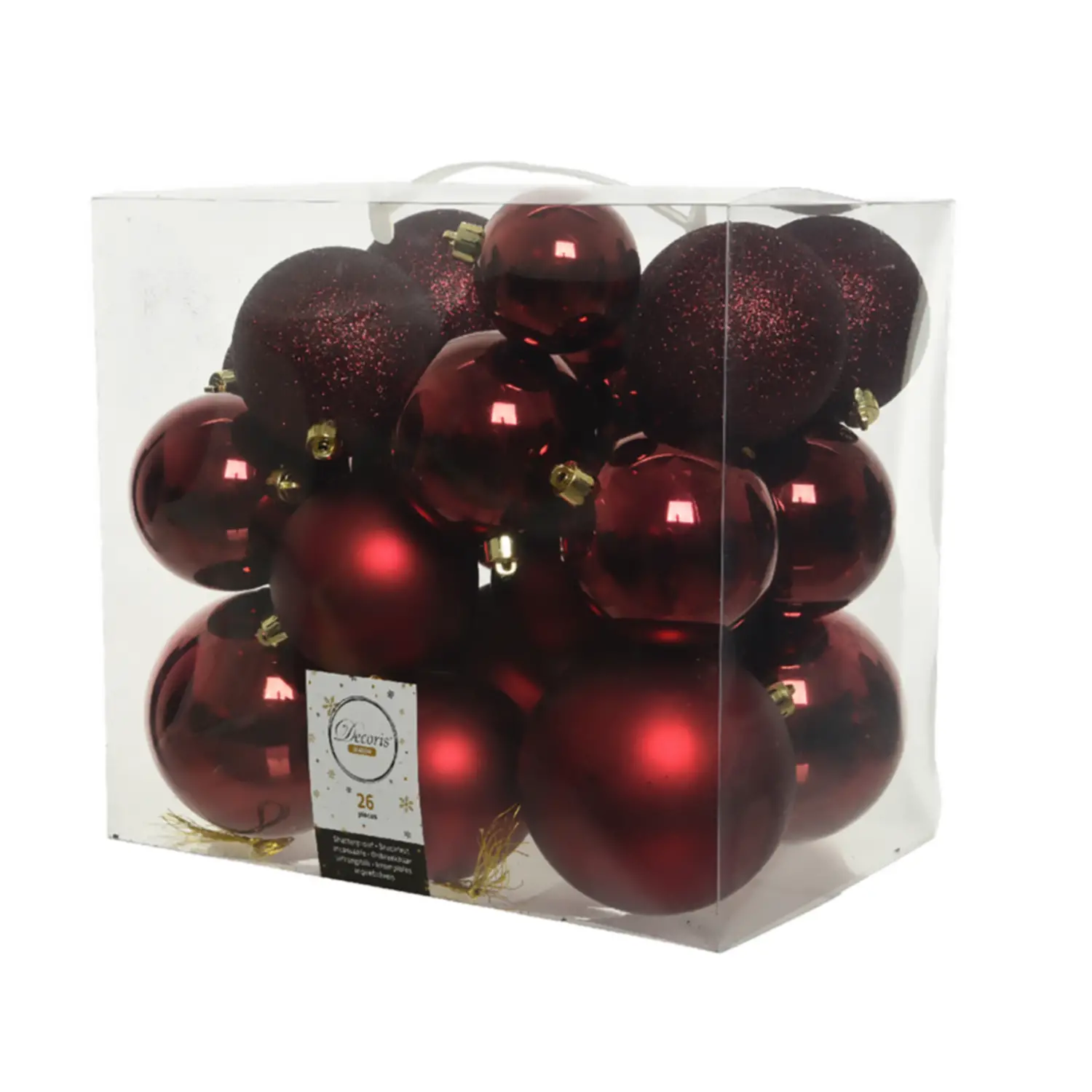 Box 26 Sfere di Natale - Diametro 6, 8 e 10 cm - Oxblood - addobbi albero
