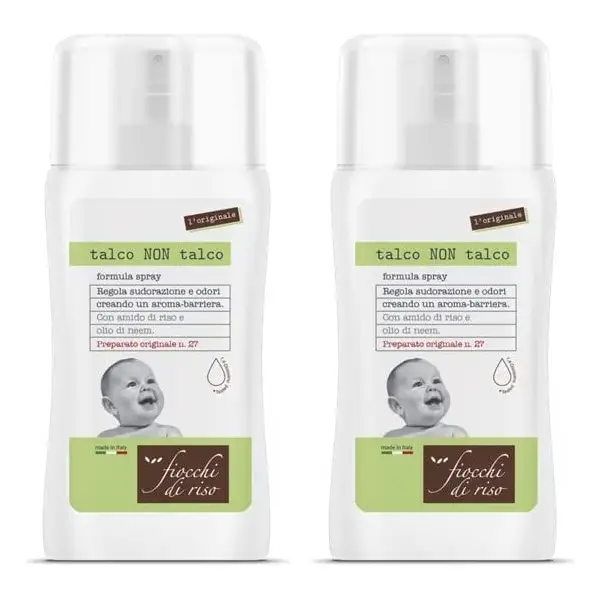 Bipacco Spray Talco Non Talco Fiocchi di Riso 100ml - Protezione e Freschezza - anti zanzare