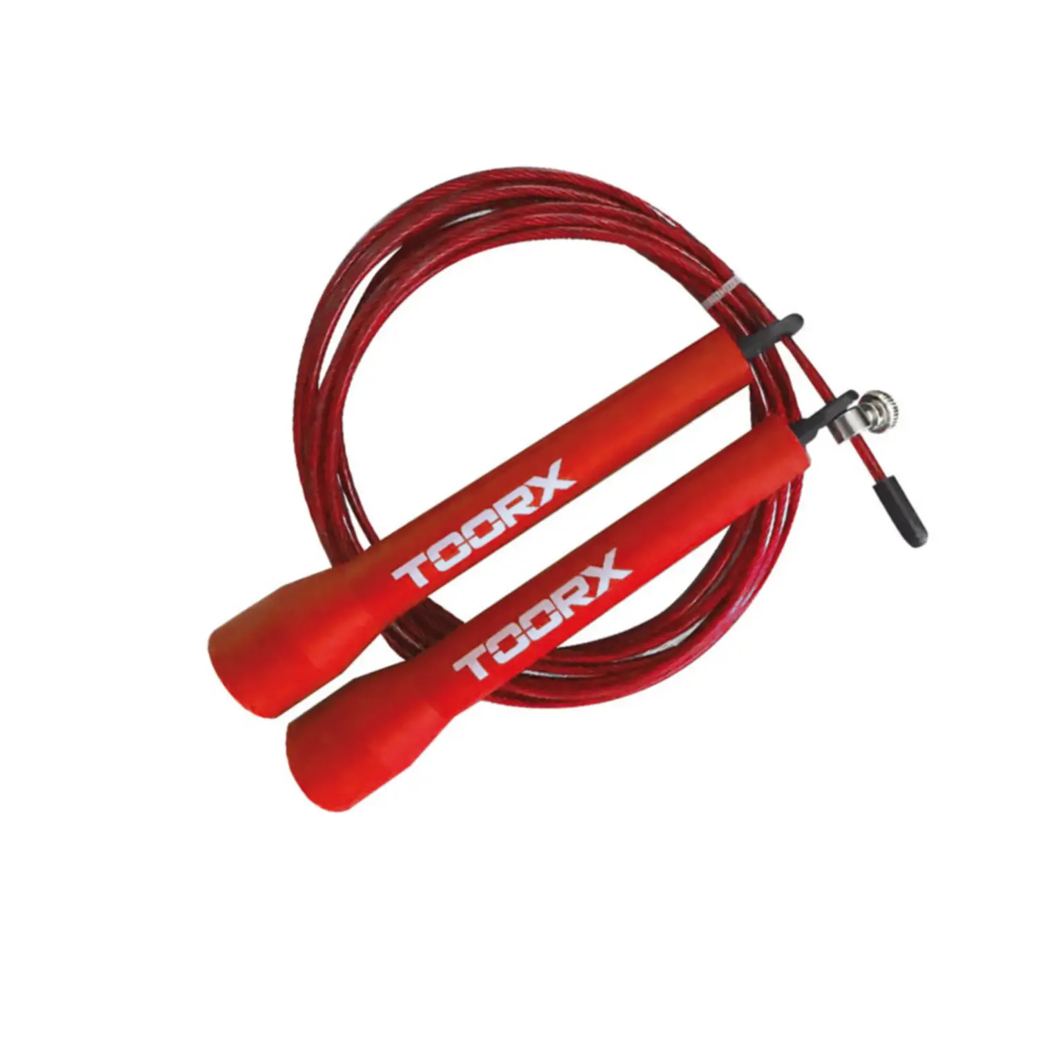 Corda da Salto Veloce TOORX in Acciaio – Manopole Ergonomiche Rosse - elastici e corde per saltare