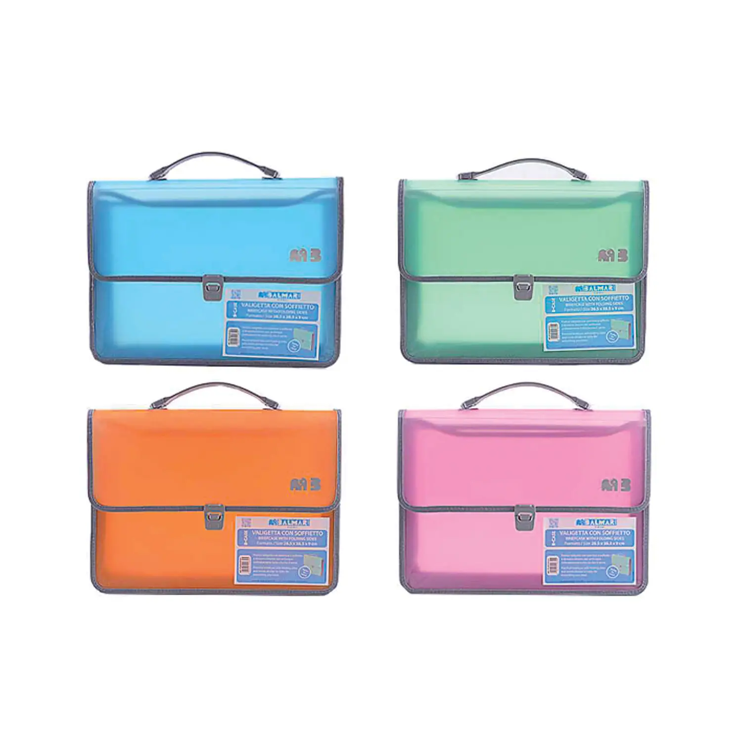 Valigetta Portadisegni Polionda B-Tech Pastel – 28,5x38,5x9 cm con Soffietto Laterale - valigette polionda